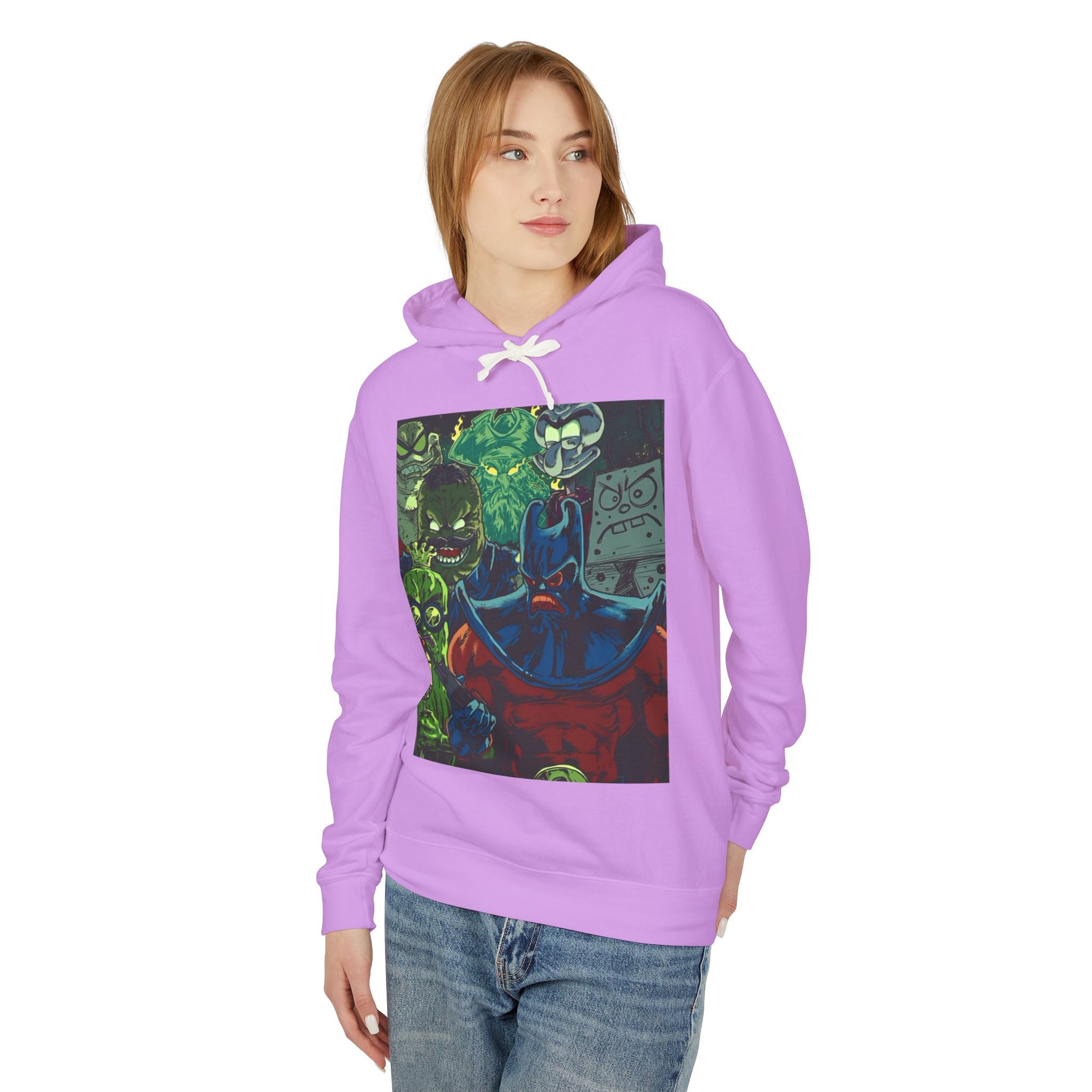 Spongebob Villains Unisex Lightweight Hooded Sweatshirt
