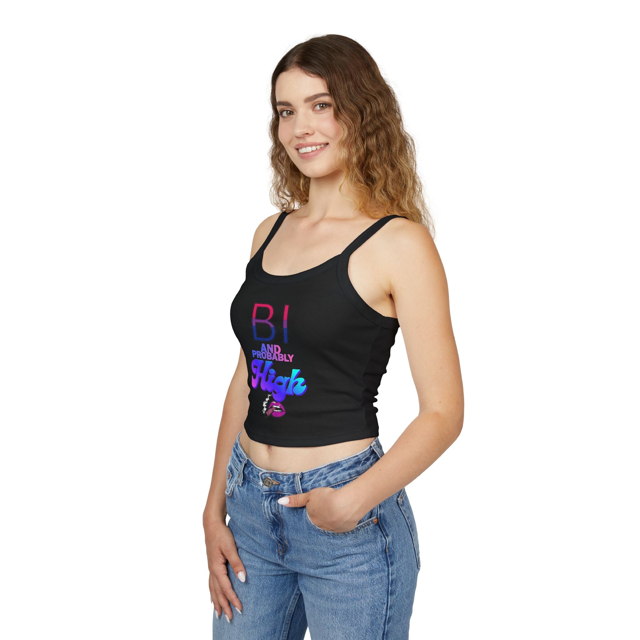 BI and Probably High Women's Spaghetti Strap Tank Top