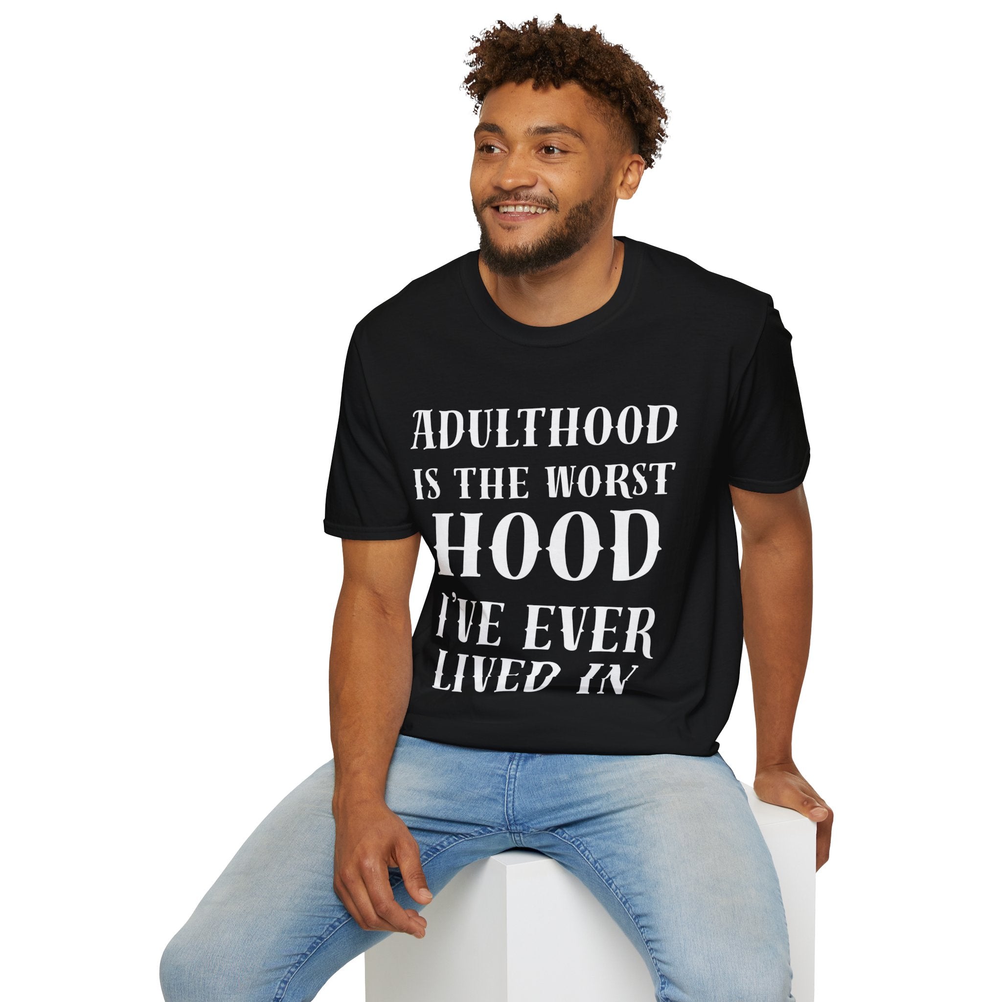Adulthood worst hood Unisex Softstyle T-Shirt