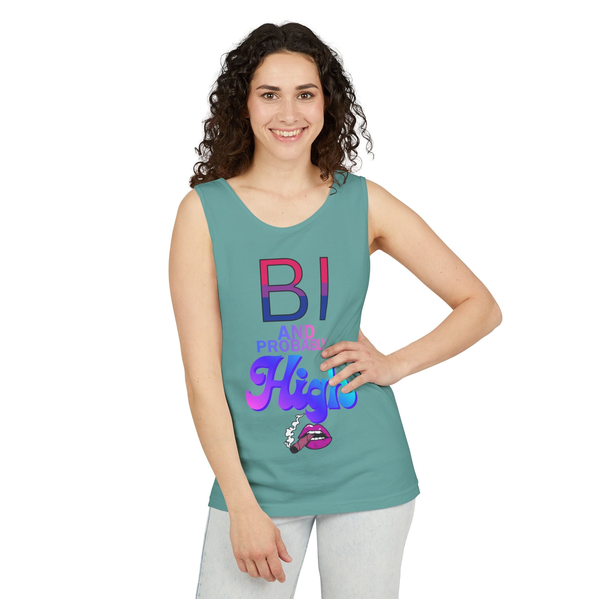 Bi and Probably High Unisex Garment-Dyed Tank Top
