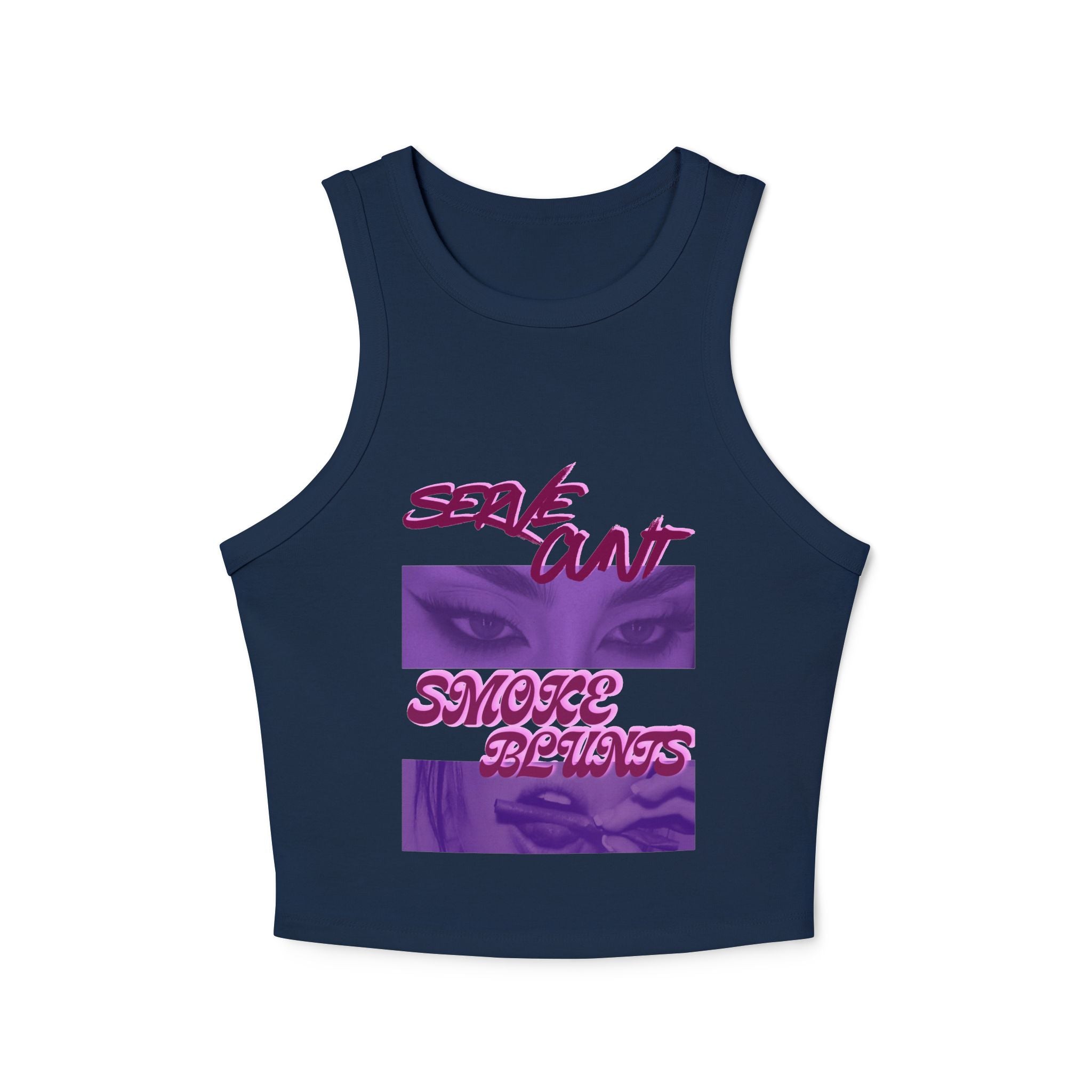 Serve C*nt and Smoke Blunts Women's Micro Rib Racer Tank Top