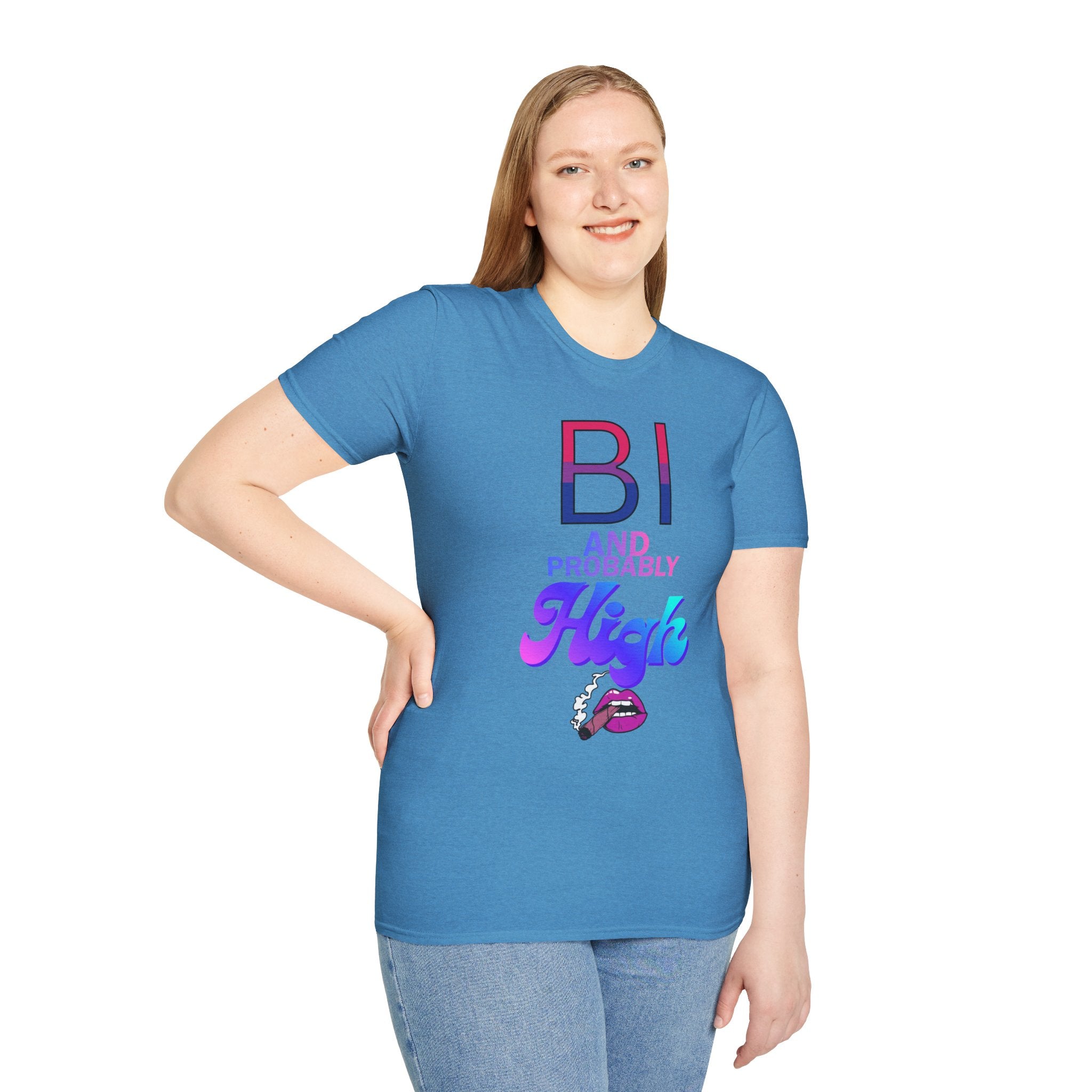 Bi and Probably High Unisex Softstyle T-Shirt