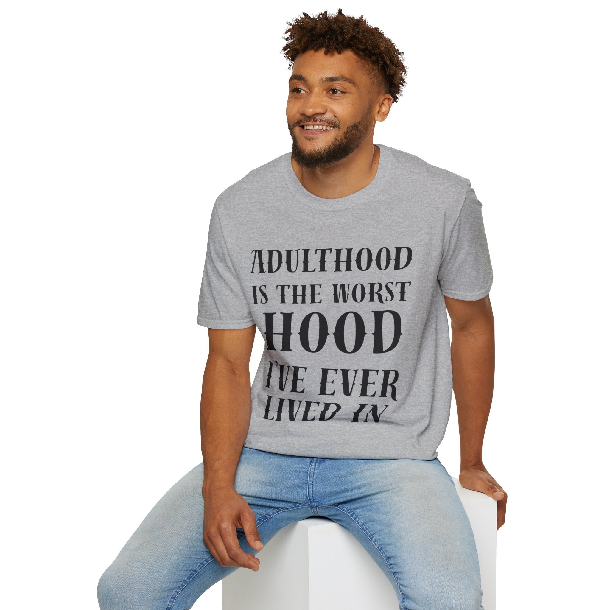 Adulthood worst hood Unisex Softstyle T-Shirt