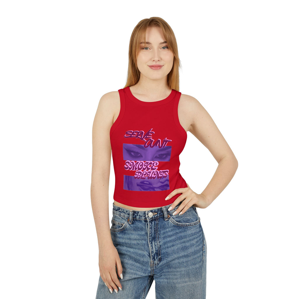 Serve C*nt and Smoke Blunts Women's Micro Rib Racer Tank Top