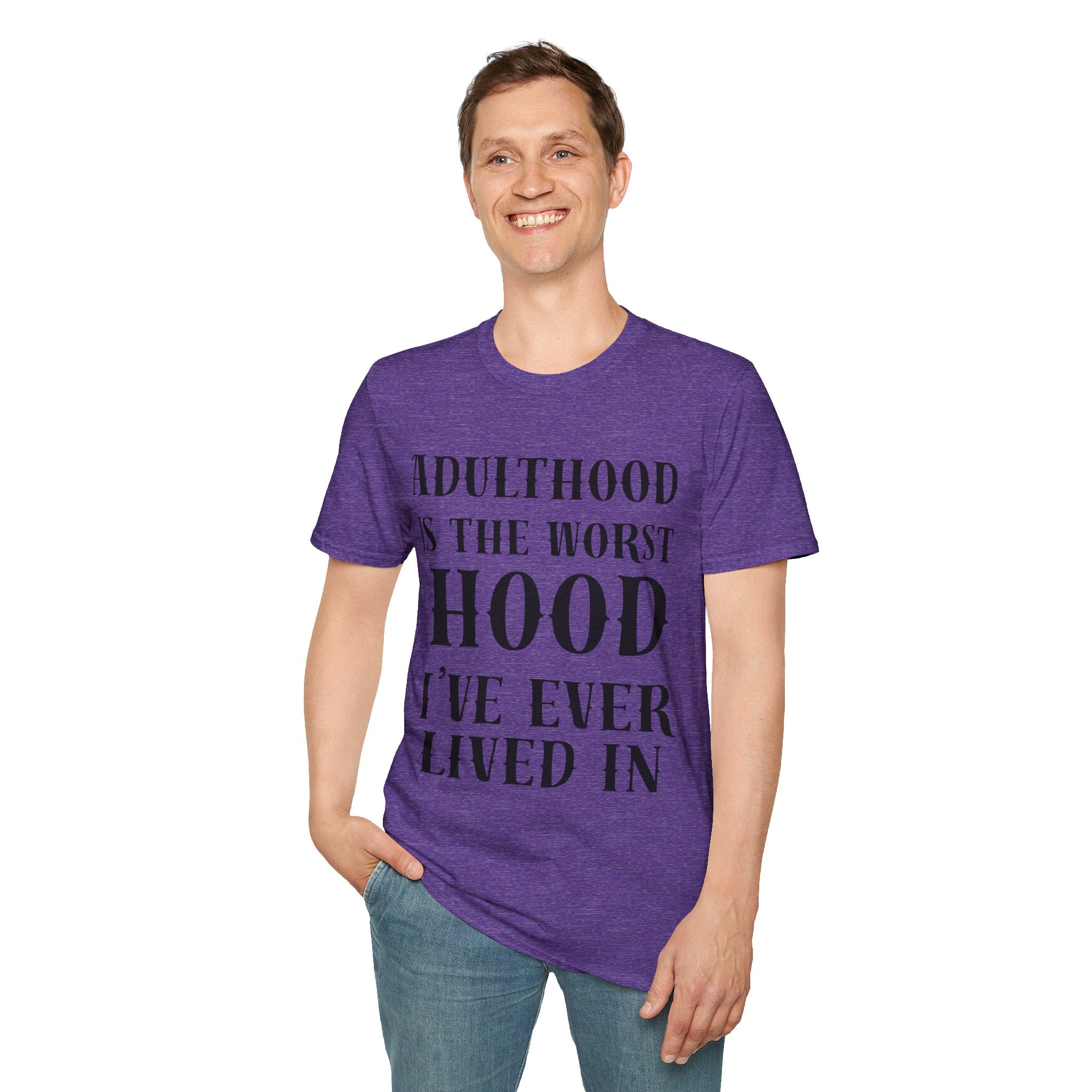 Adulthood worst hood Unisex Softstyle T-Shirt