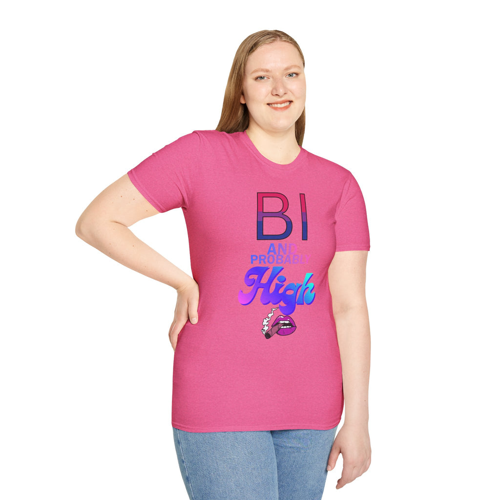 Bi and Probably High Unisex Softstyle T-Shirt
