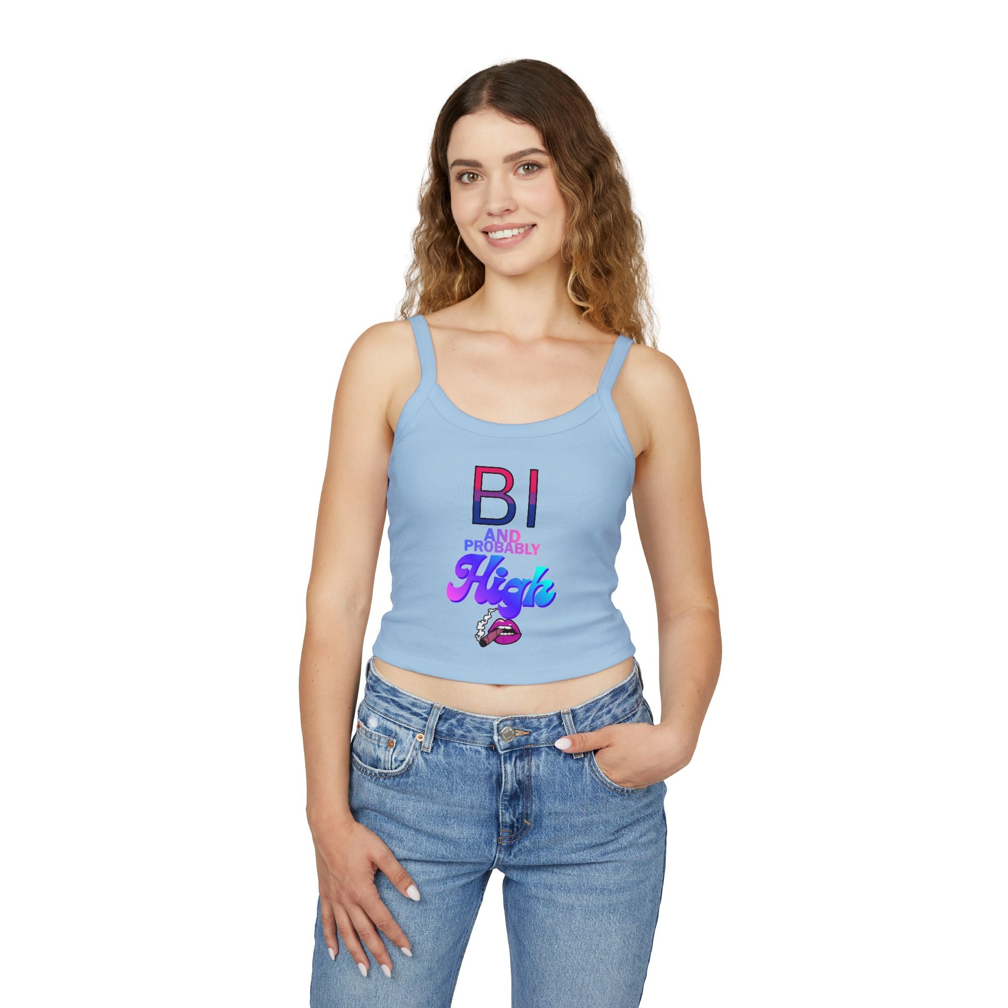 BI and Probably High Women's Spaghetti Strap Tank Top