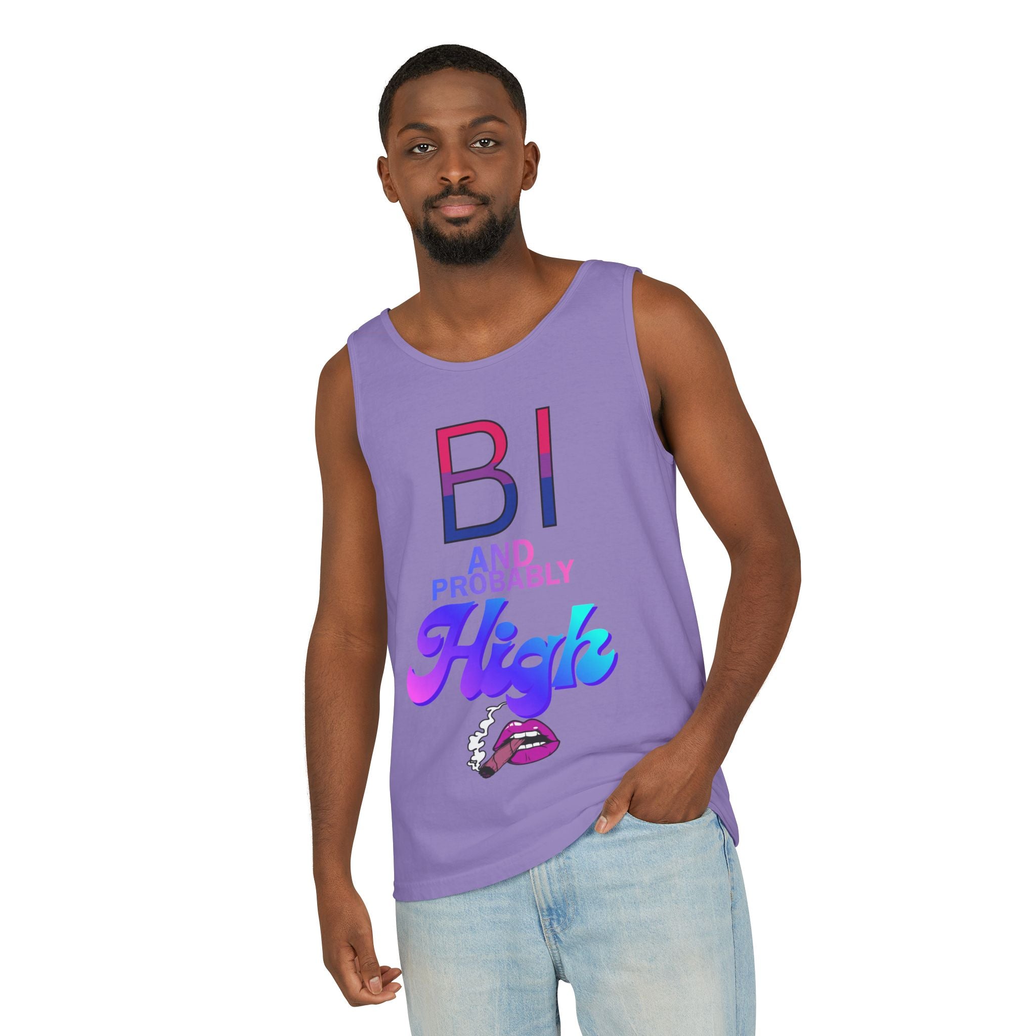 Bi and Probably High Unisex Garment-Dyed Tank Top