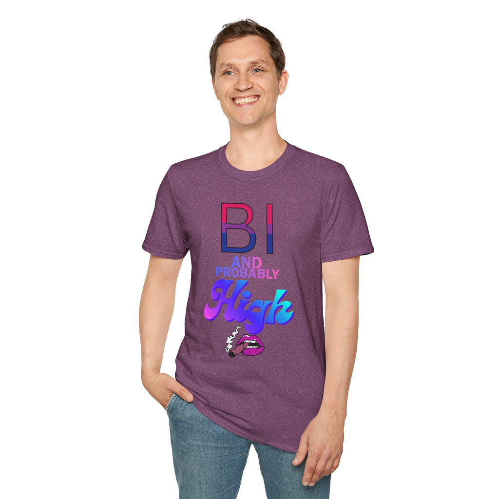 Bi and Probably High Unisex Softstyle T-Shirt