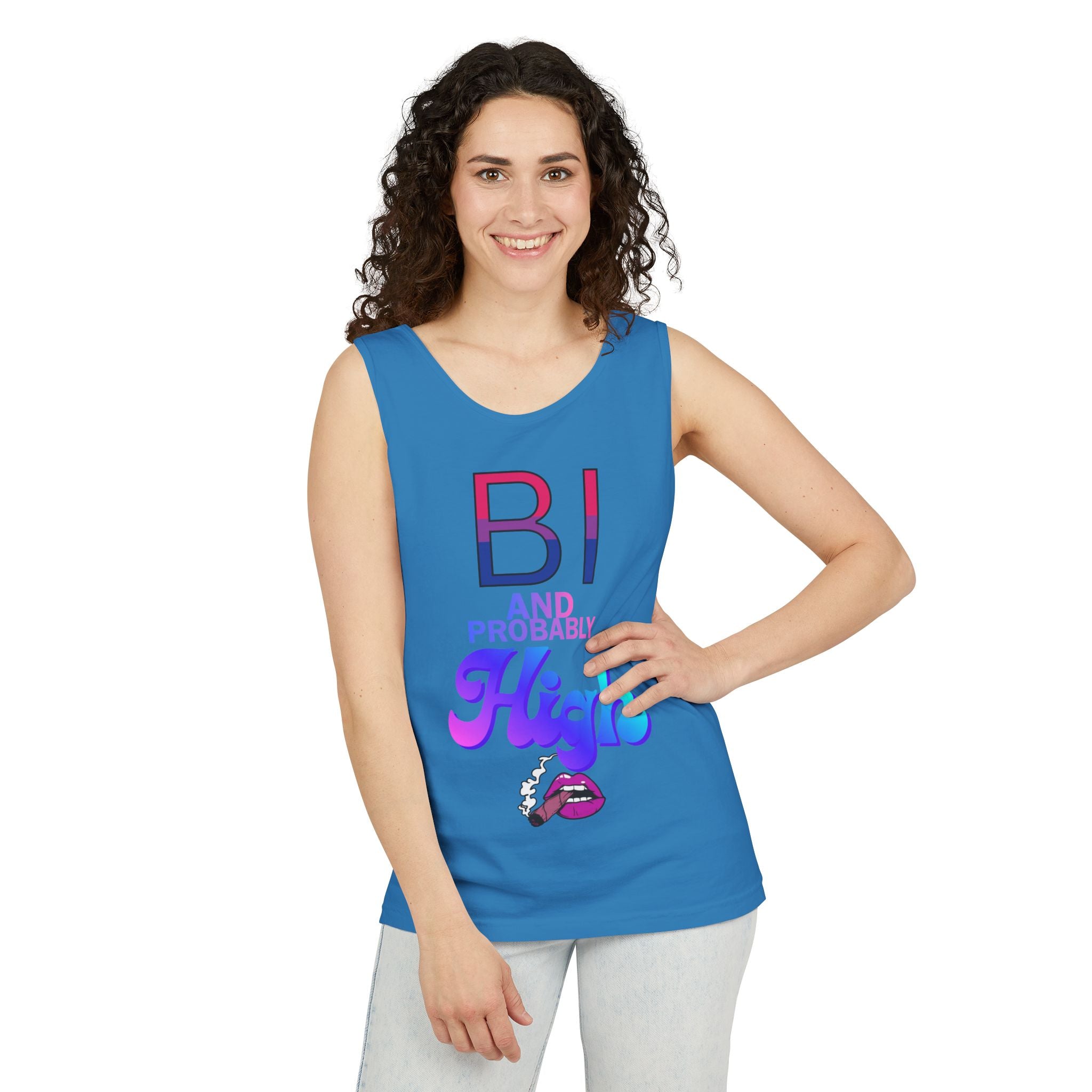 Bi and Probably High Unisex Garment-Dyed Tank Top