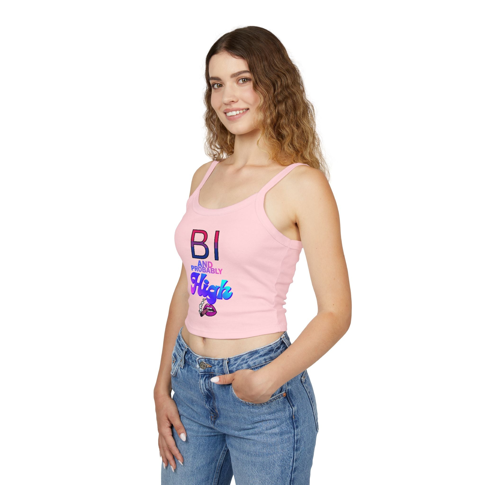 BI and Probably High Women's Spaghetti Strap Tank Top