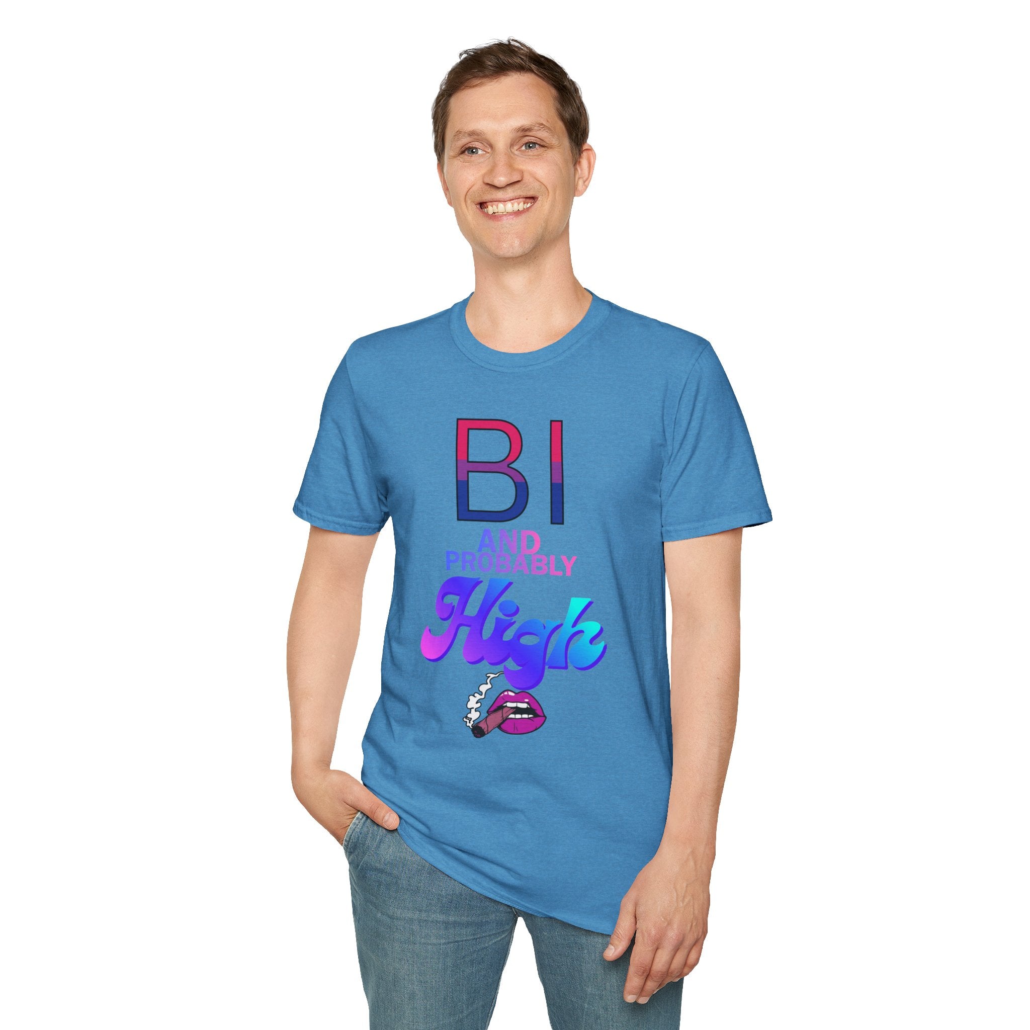 Bi and Probably High Unisex Softstyle T-Shirt