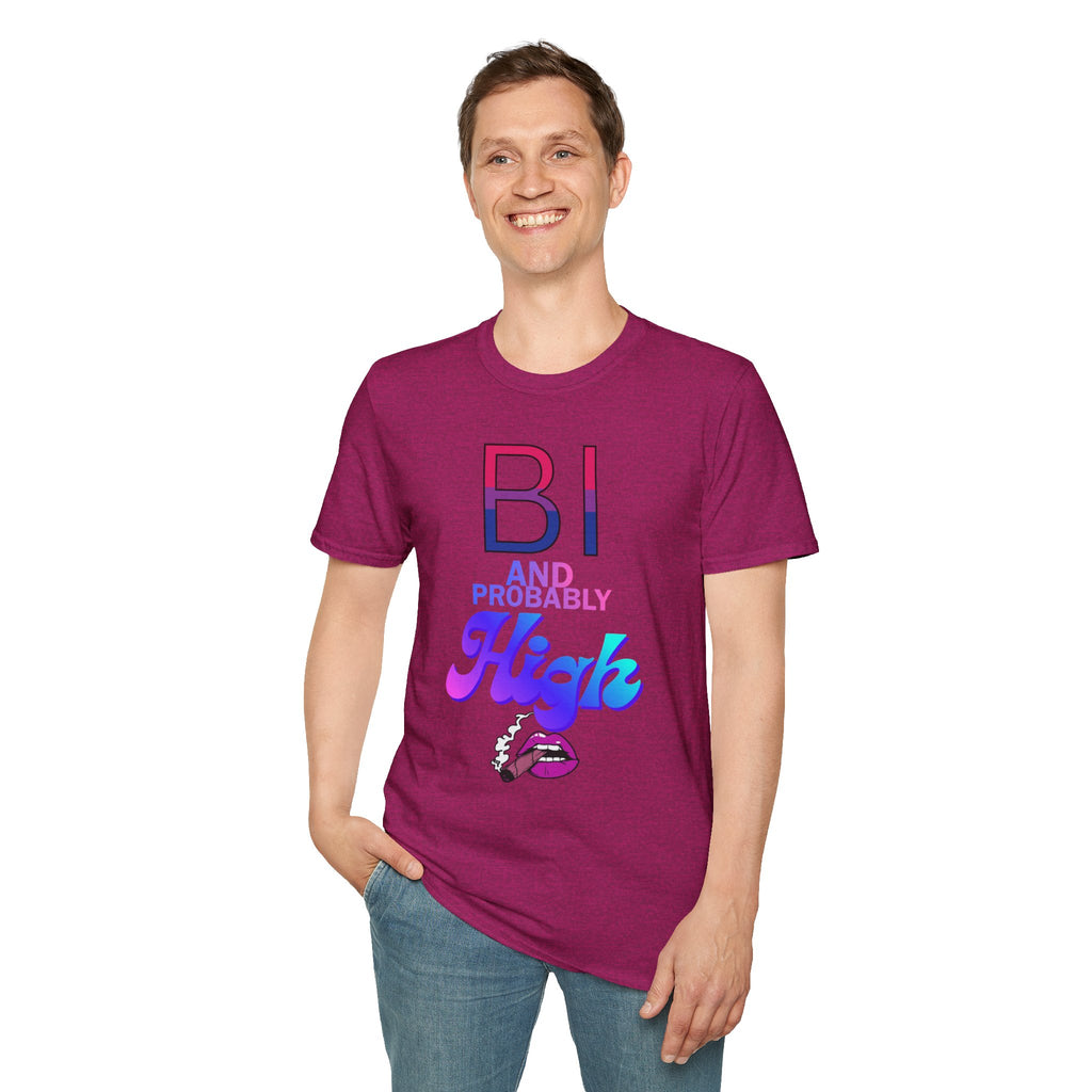 Bi and Probably High Unisex Softstyle T-Shirt