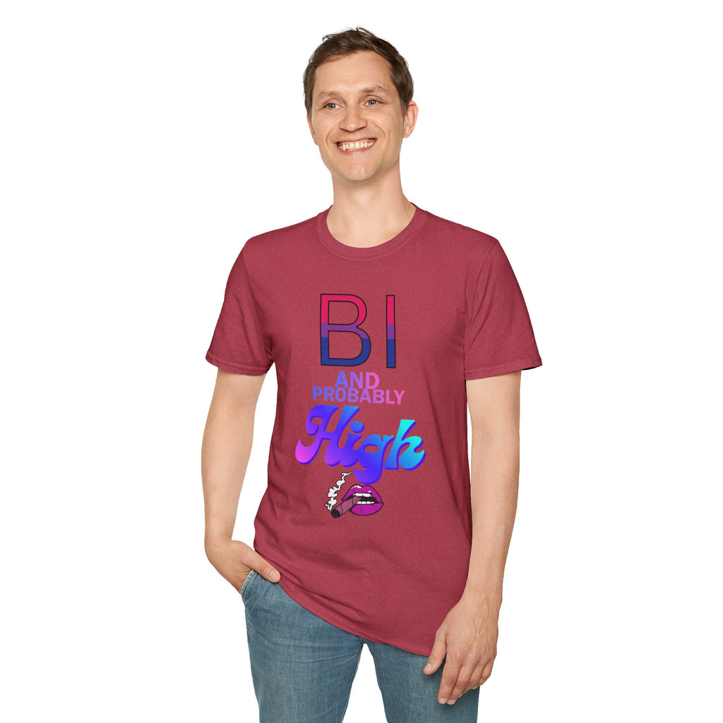 Bi and Probably High Unisex Softstyle T-Shirt