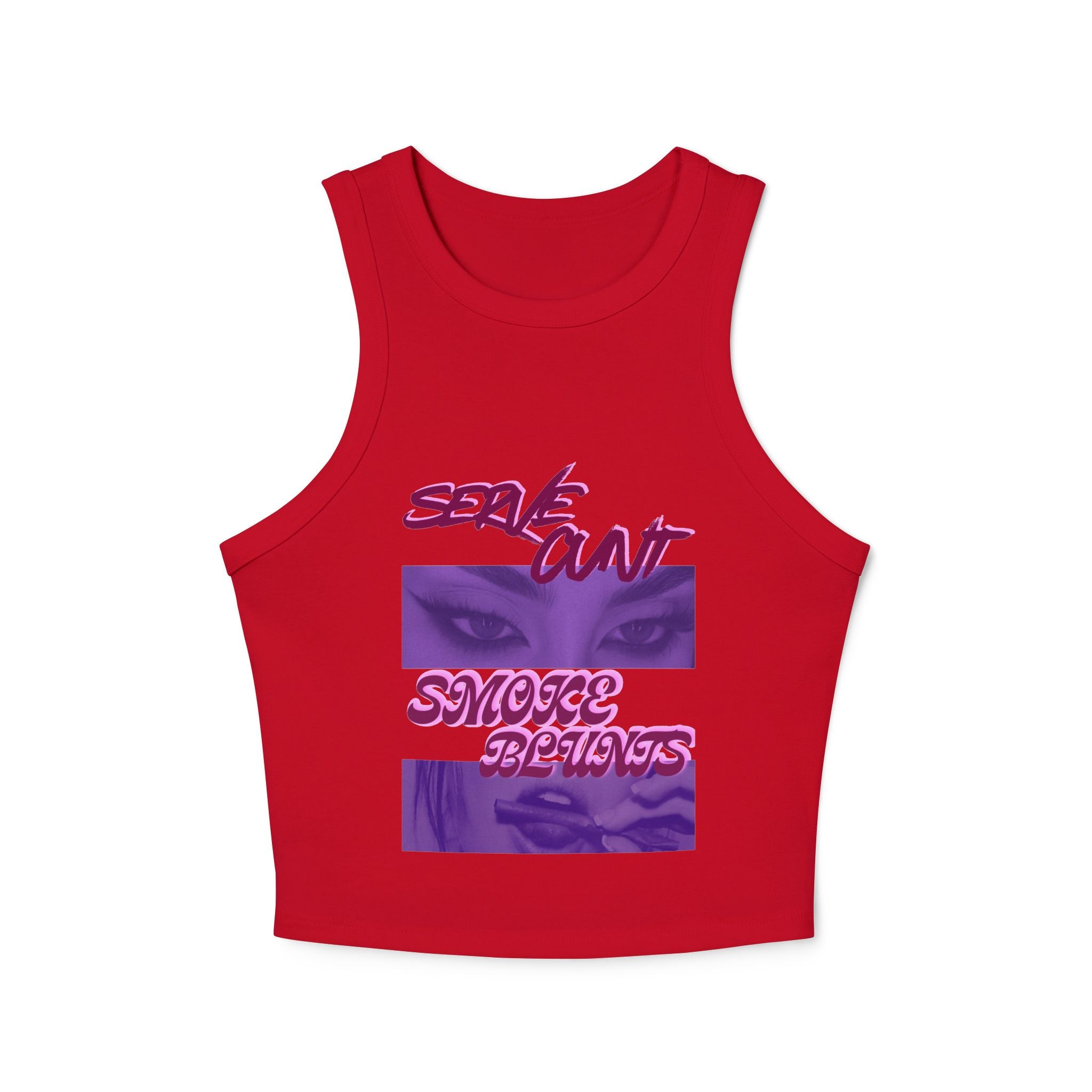 Serve C*nt and Smoke Blunts Women's Micro Rib Racer Tank Top