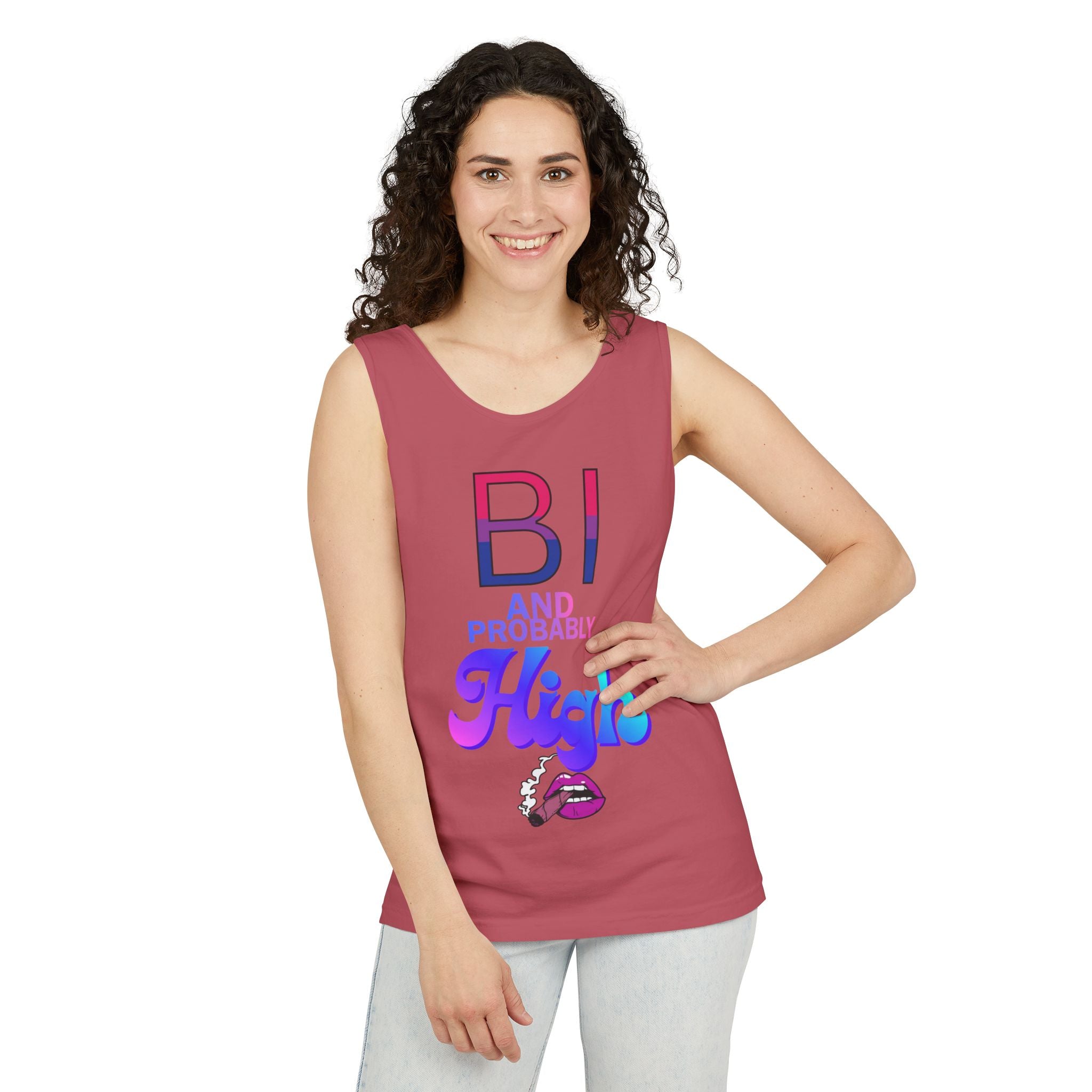Bi and Probably High Unisex Garment-Dyed Tank Top