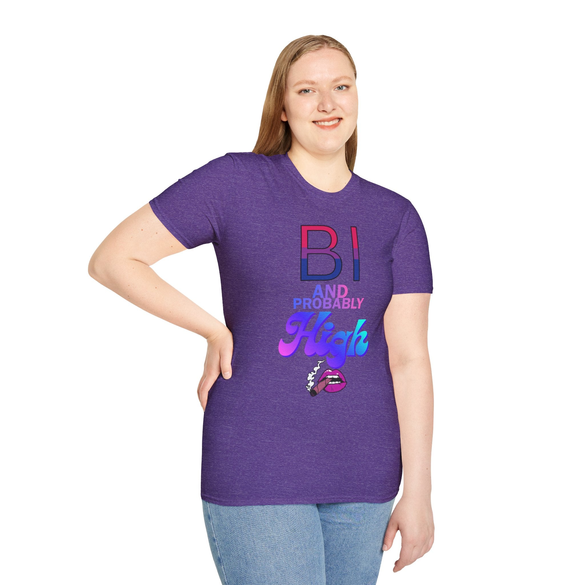 Bi and Probably High Unisex Softstyle T-Shirt