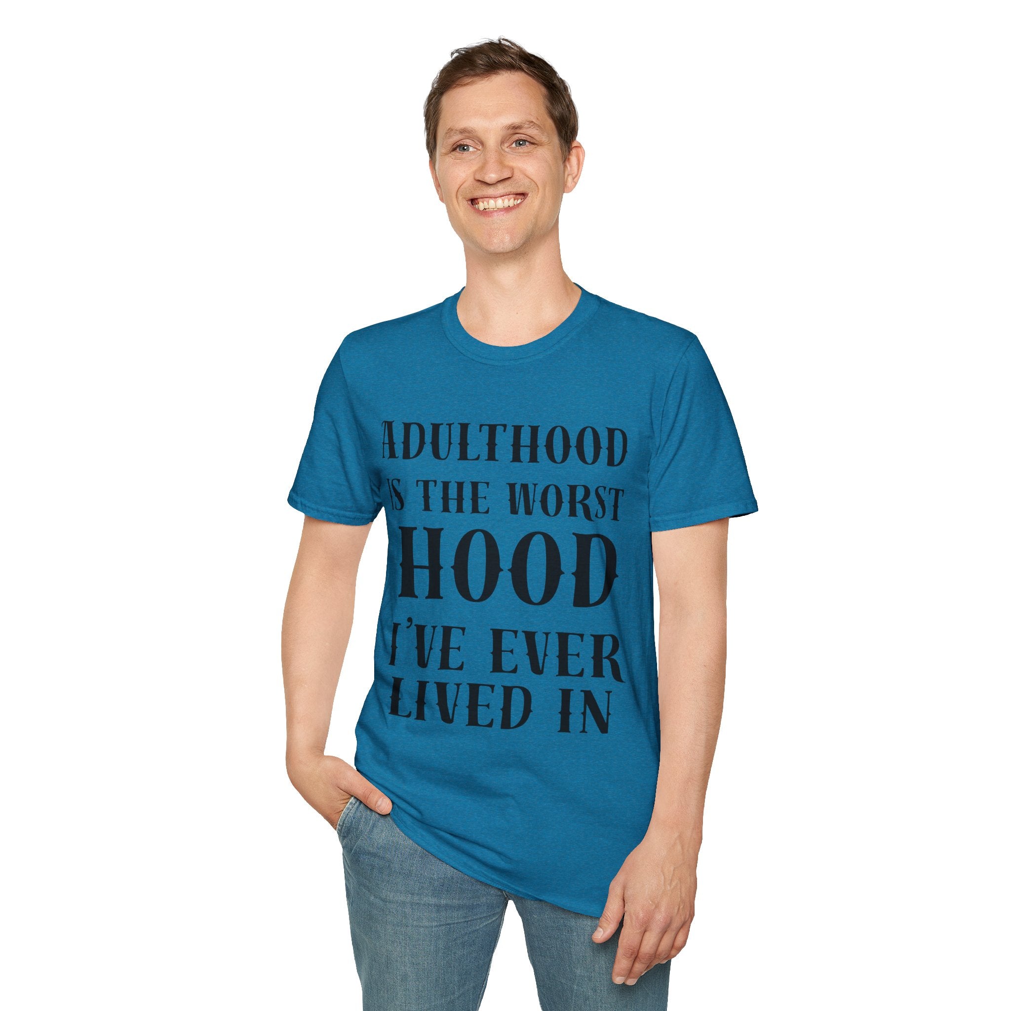 Adulthood worst hood Unisex Softstyle T-Shirt