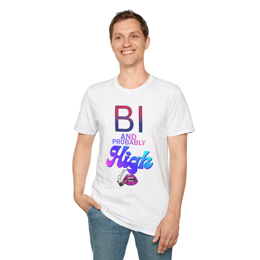 Bi and Probably High Unisex Softstyle T-Shirt