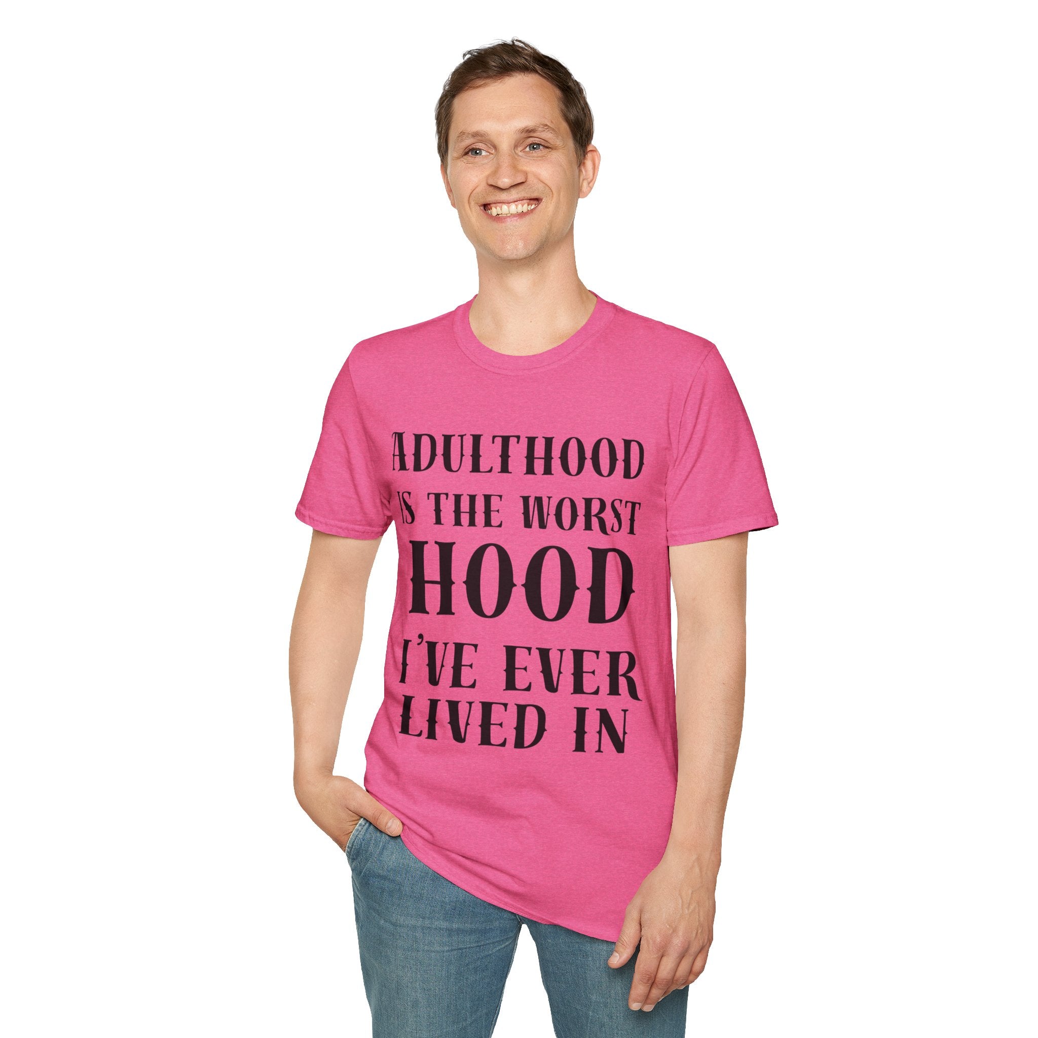 Adulthood worst hood Unisex Softstyle T-Shirt