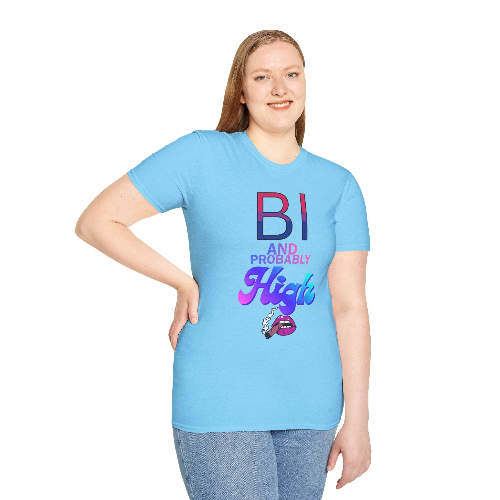 Bi and Probably High Unisex Softstyle T-Shirt