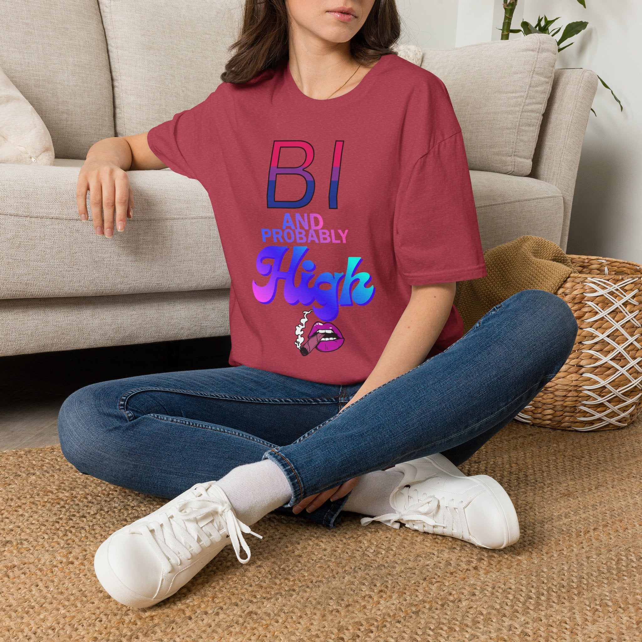 Bi and Probably High Unisex Softstyle T-Shirt