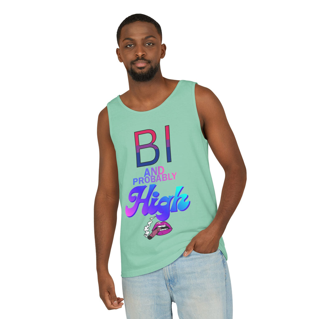 Bi and Probably High Unisex Garment-Dyed Tank Top