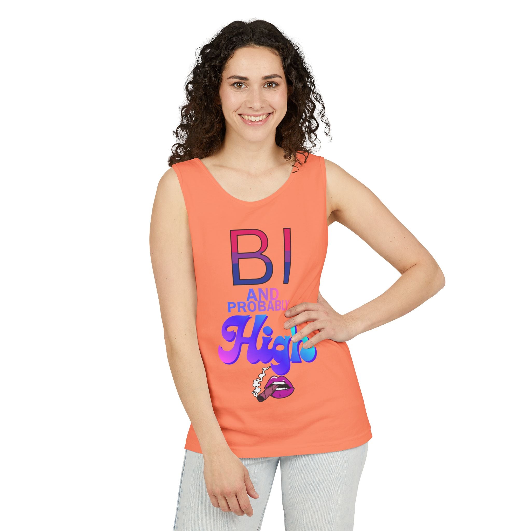 Bi and Probably High Unisex Garment-Dyed Tank Top