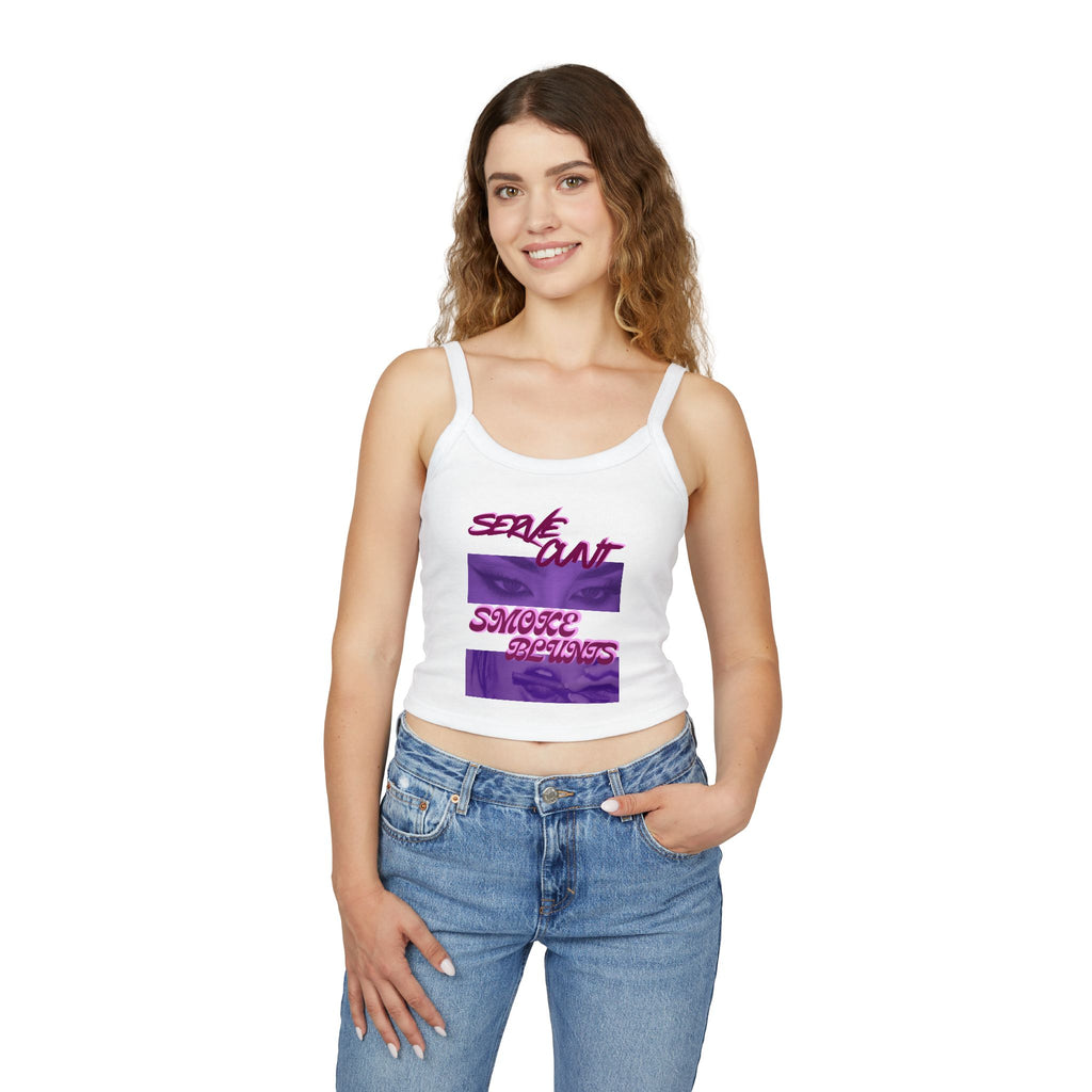 Serve C*nt & Smoke Blunts Women's Spaghetti Strap Tank Top