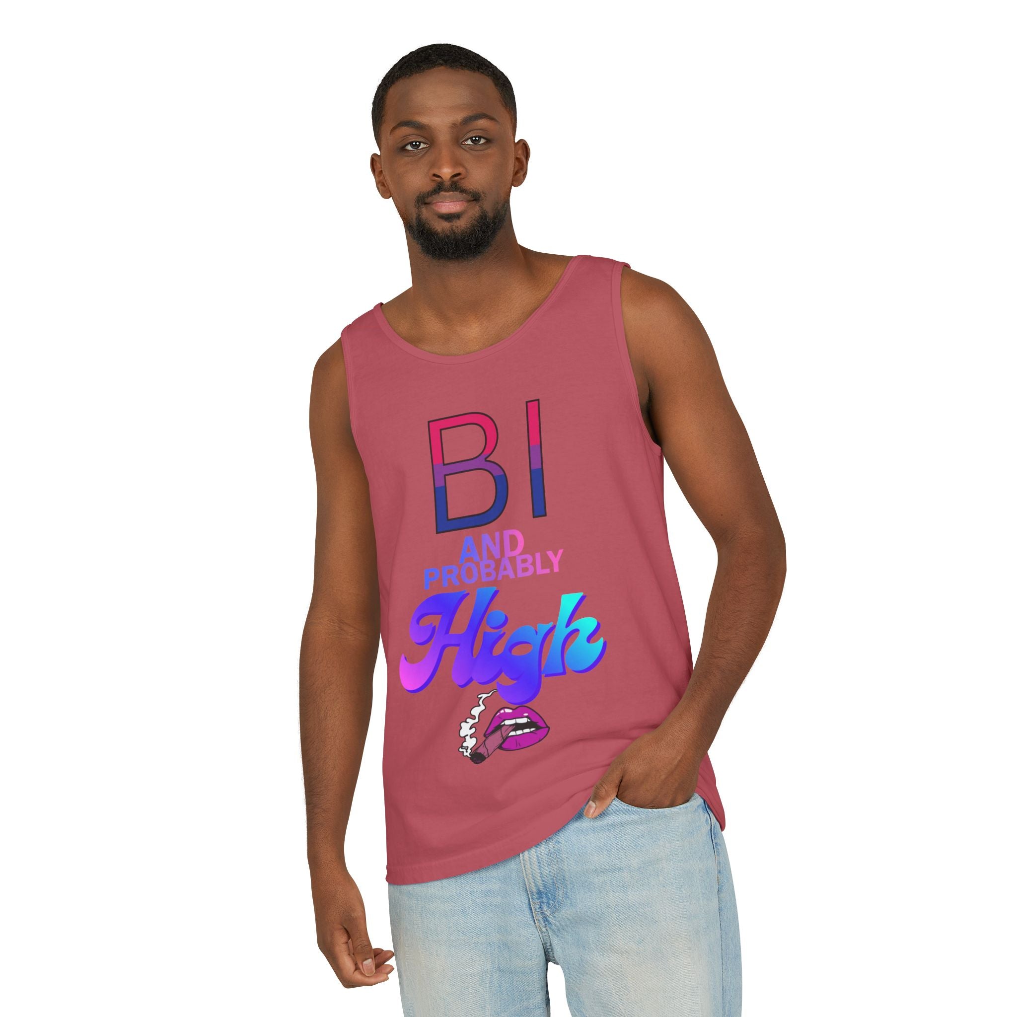 Bi and Probably High Unisex Garment-Dyed Tank Top