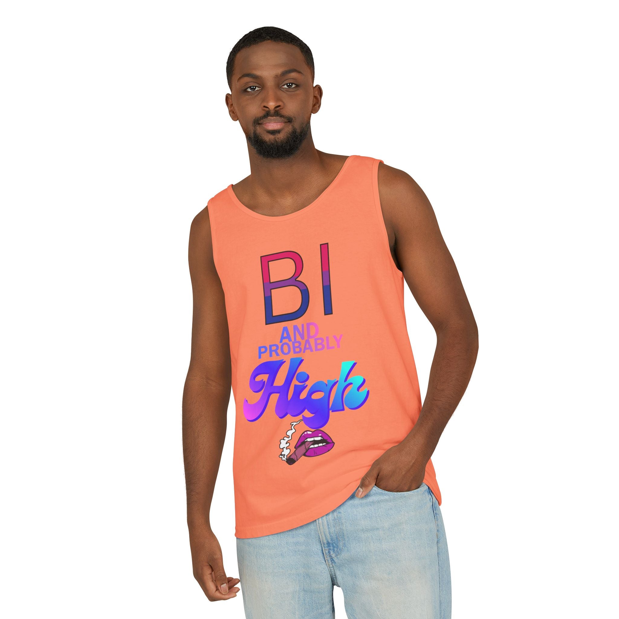 Bi and Probably High Unisex Garment-Dyed Tank Top