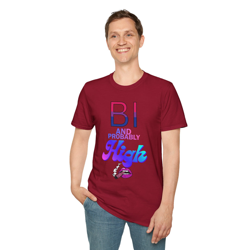 Bi and Probably High Unisex Softstyle T-Shirt