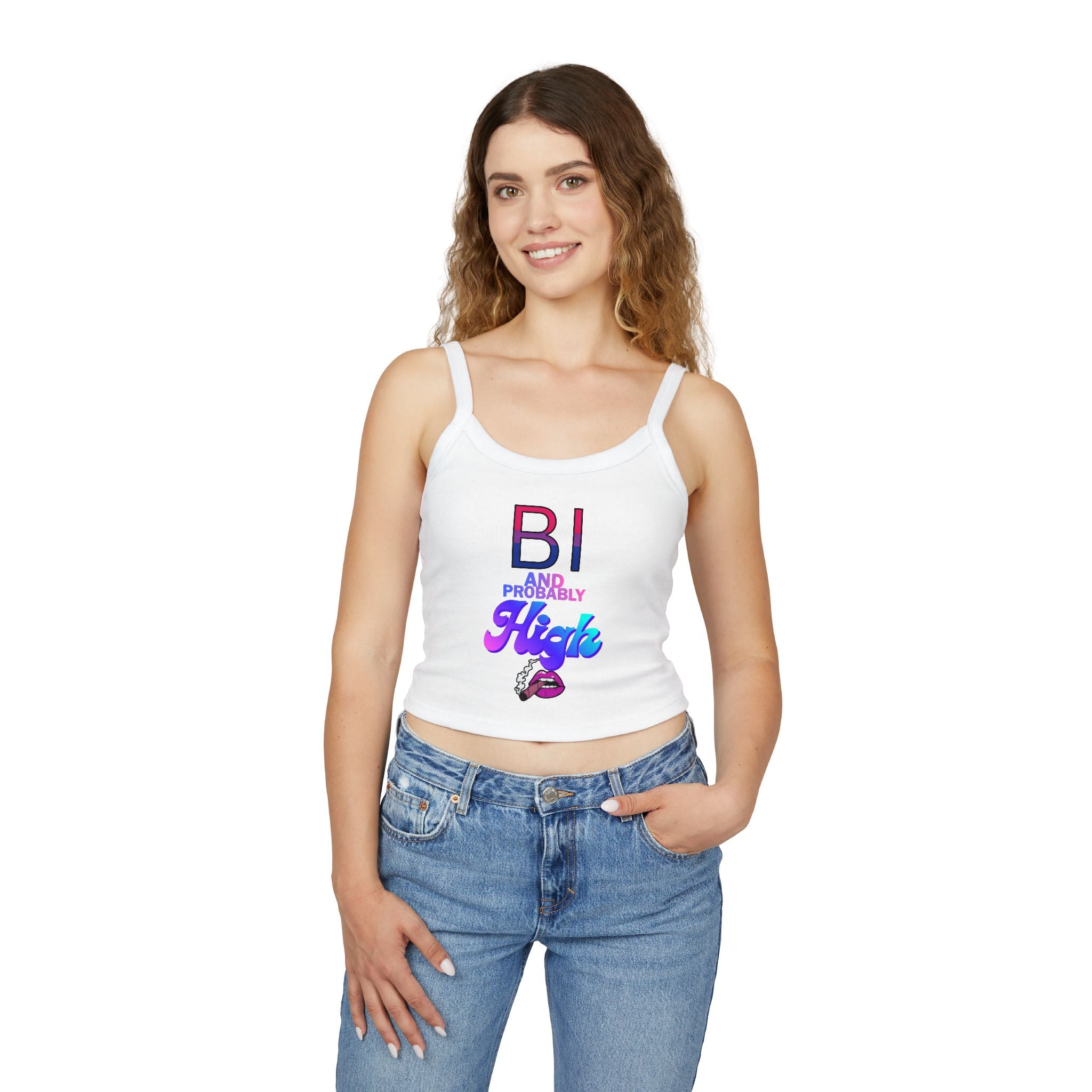 BI and Probably High Women's Spaghetti Strap Tank Top