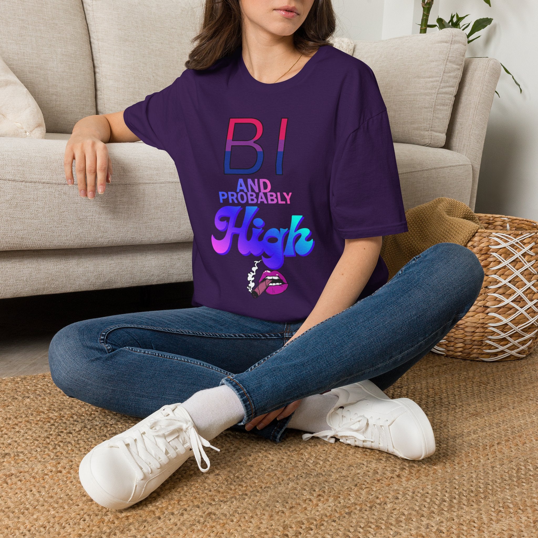 Bi and Probably High Unisex Softstyle T-Shirt