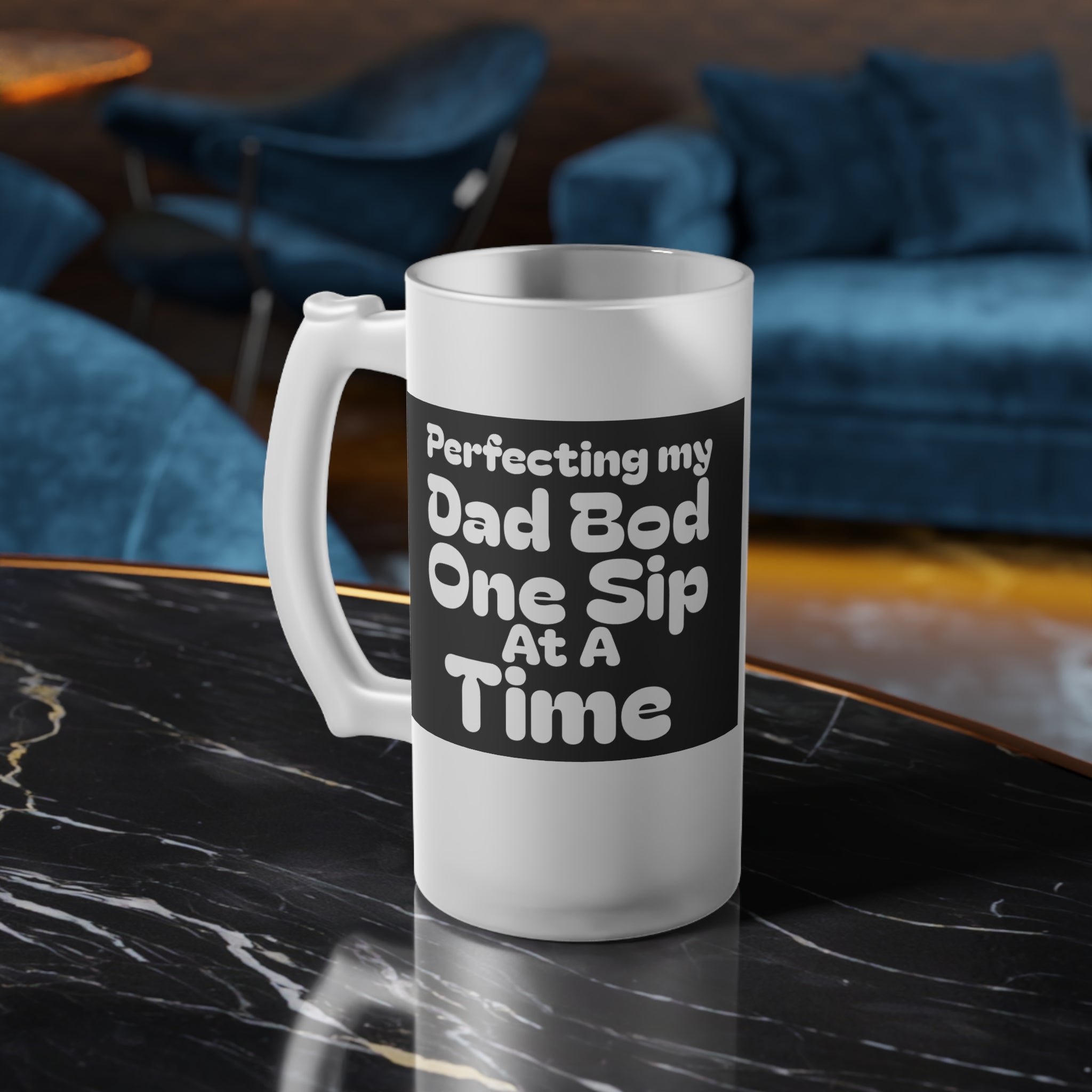 Dad Bod Frosted Glass Beer Mug