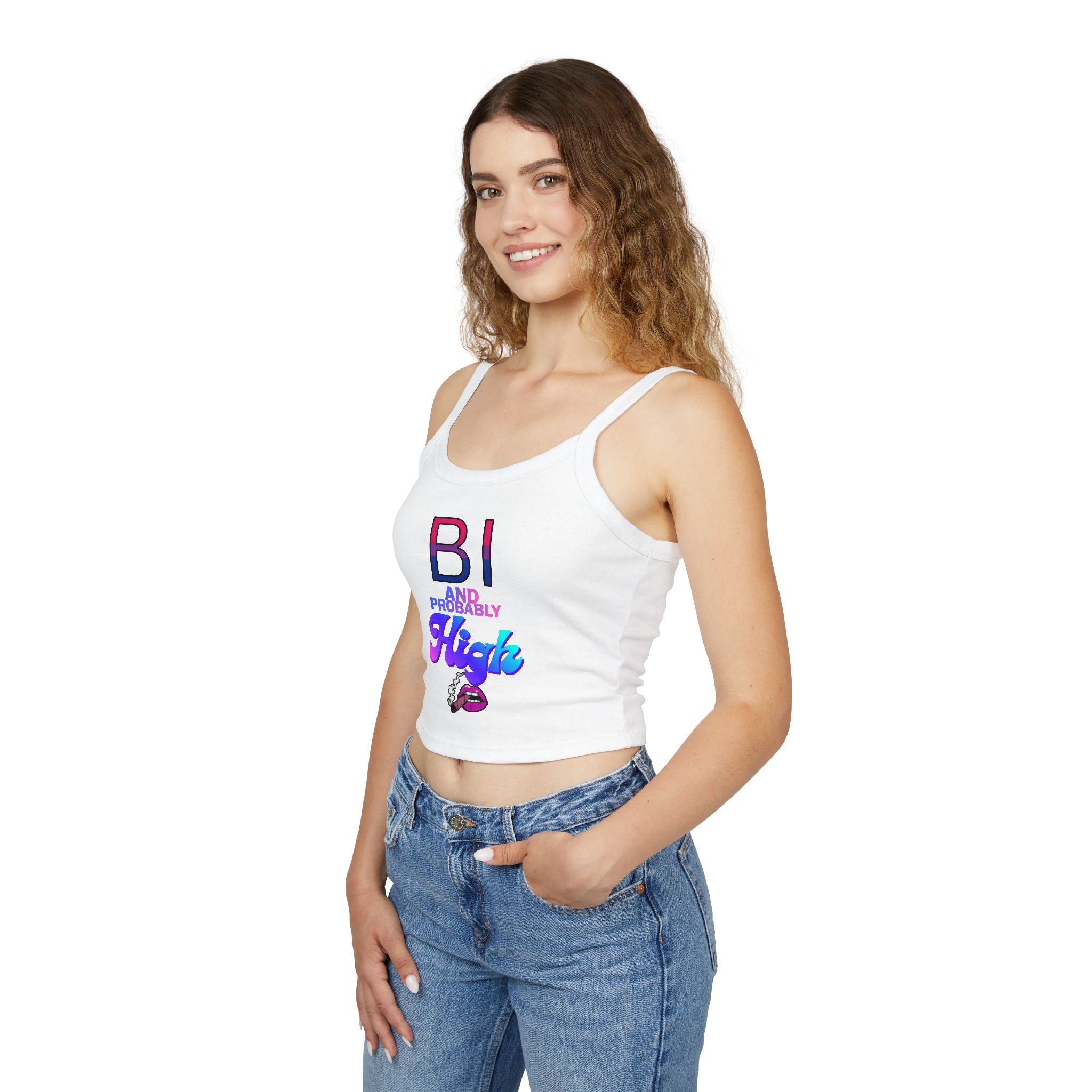 BI and Probably High Women's Spaghetti Strap Tank Top