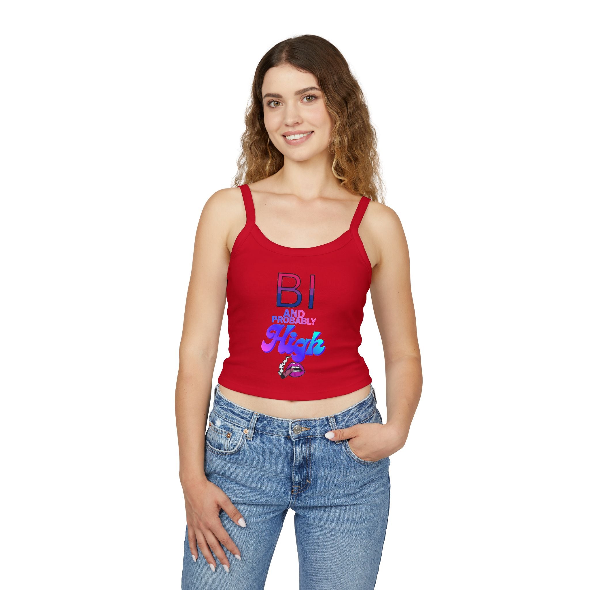 BI and Probably High Women's Spaghetti Strap Tank Top