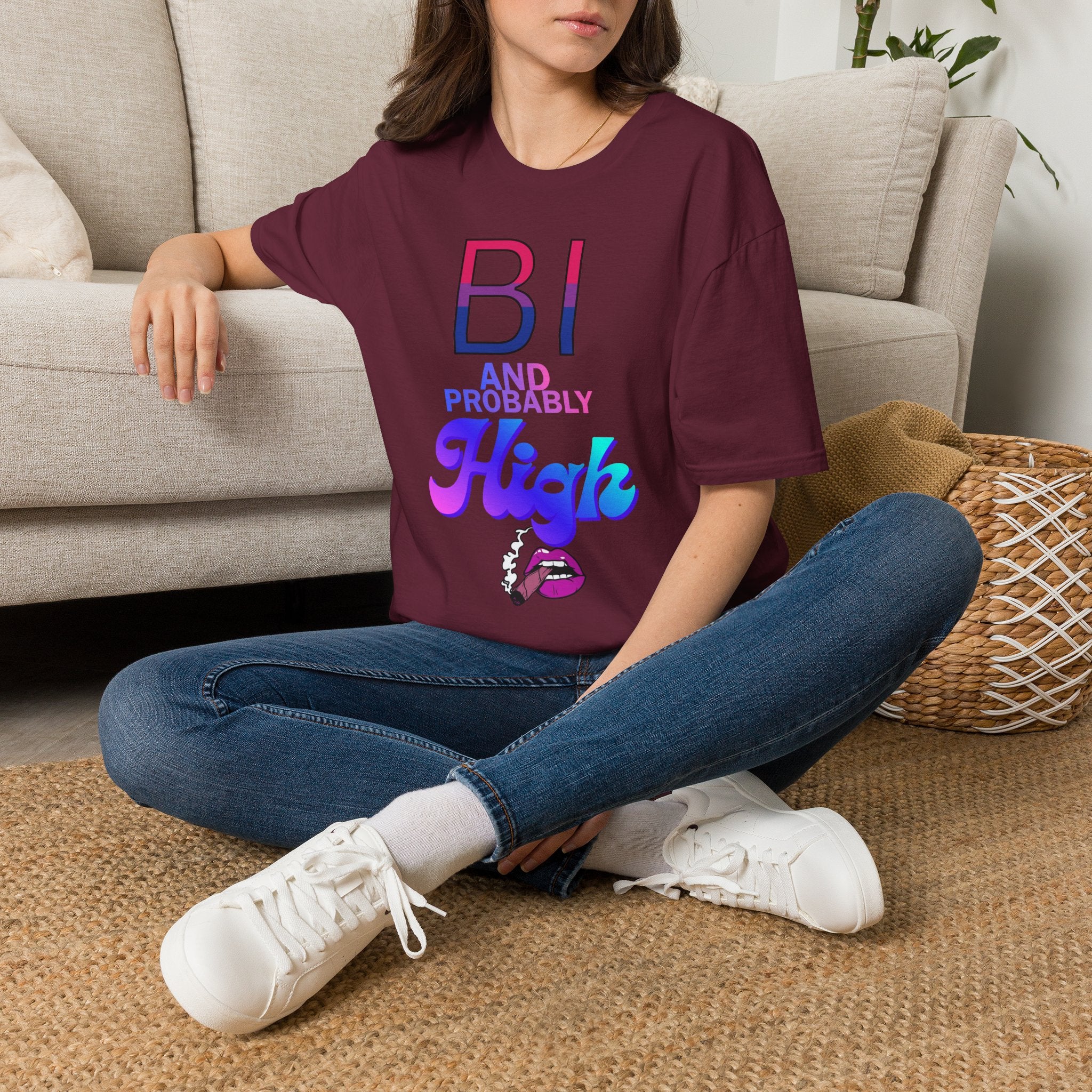 Bi and Probably High Unisex Softstyle T-Shirt