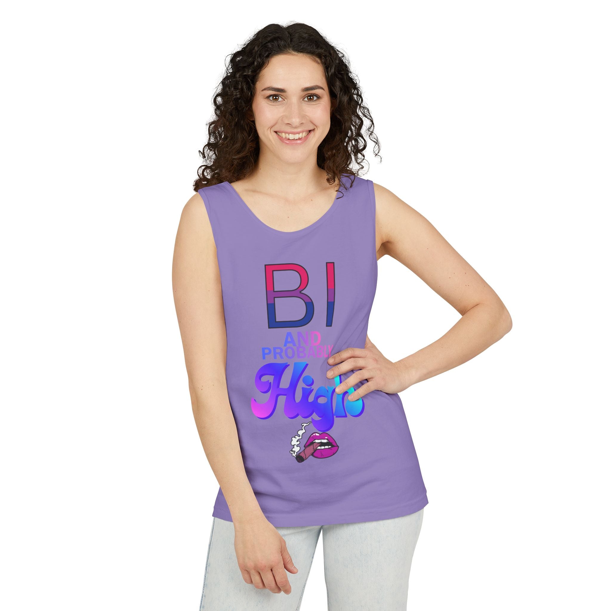 Bi and Probably High Unisex Garment-Dyed Tank Top