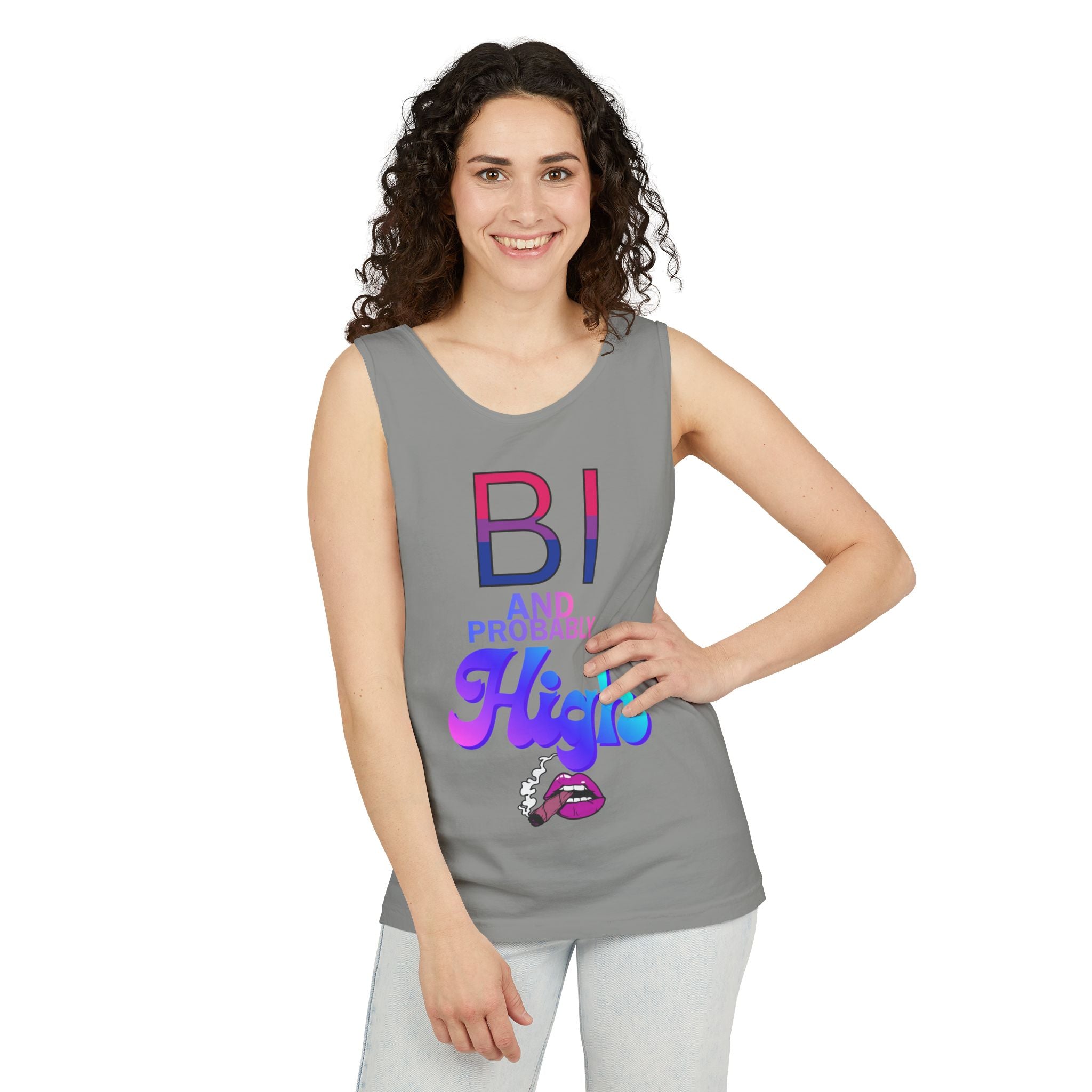 Bi and Probably High Unisex Garment-Dyed Tank Top