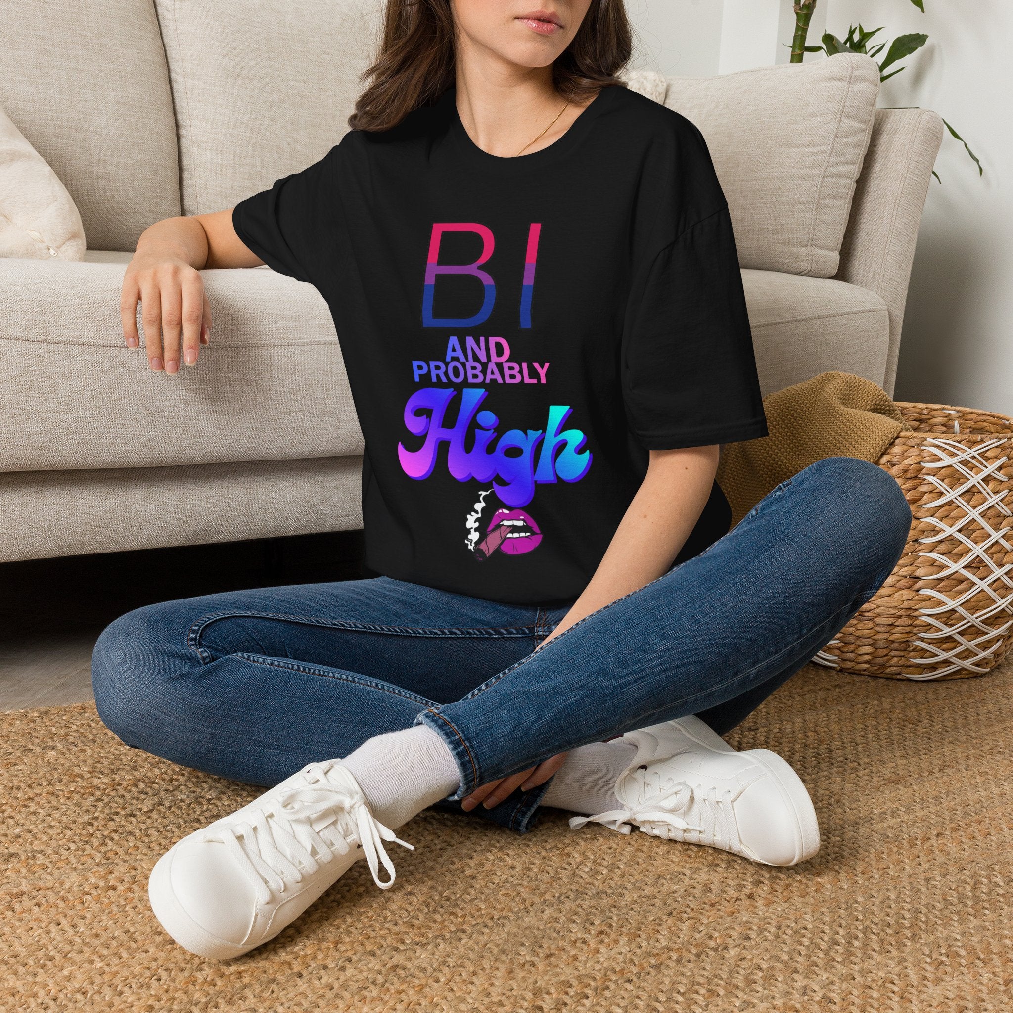 Bi and Probably High Unisex Softstyle T-Shirt