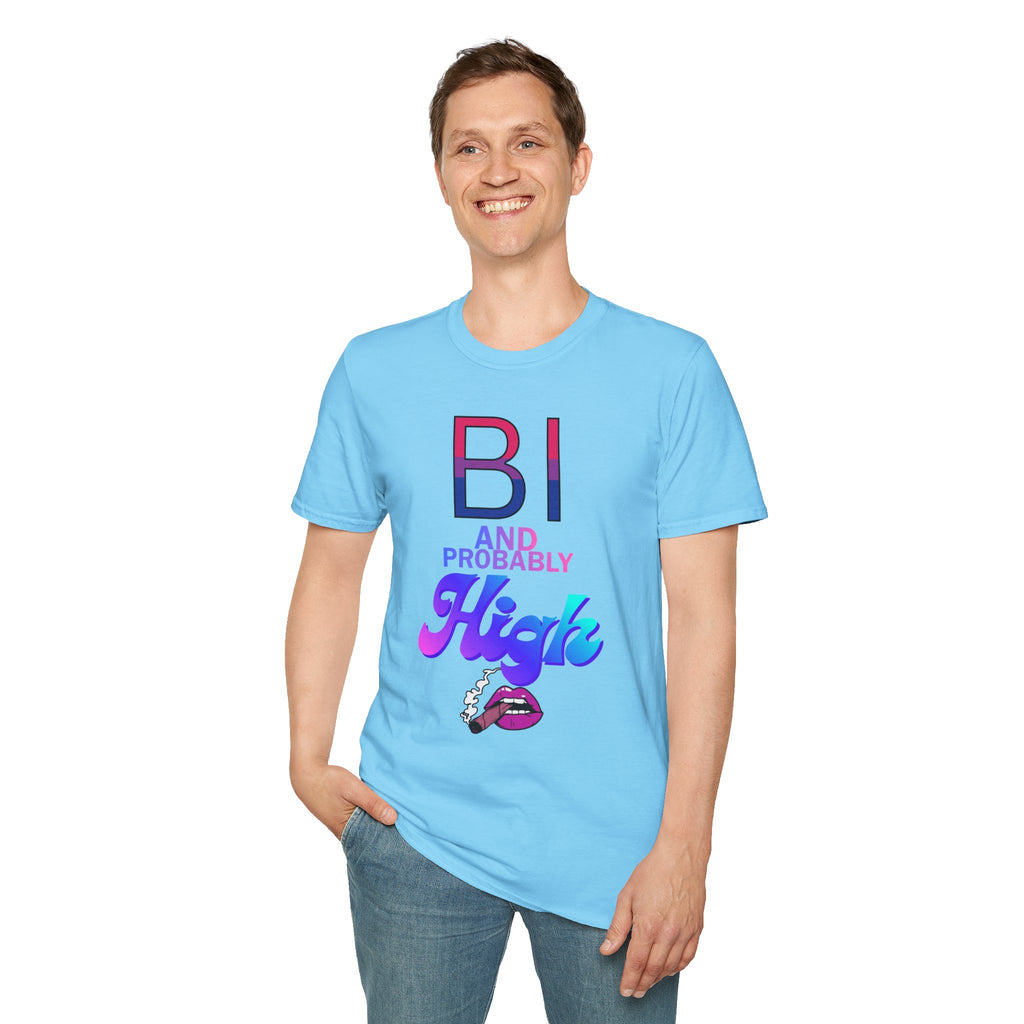 Bi and Probably High Unisex Softstyle T-Shirt