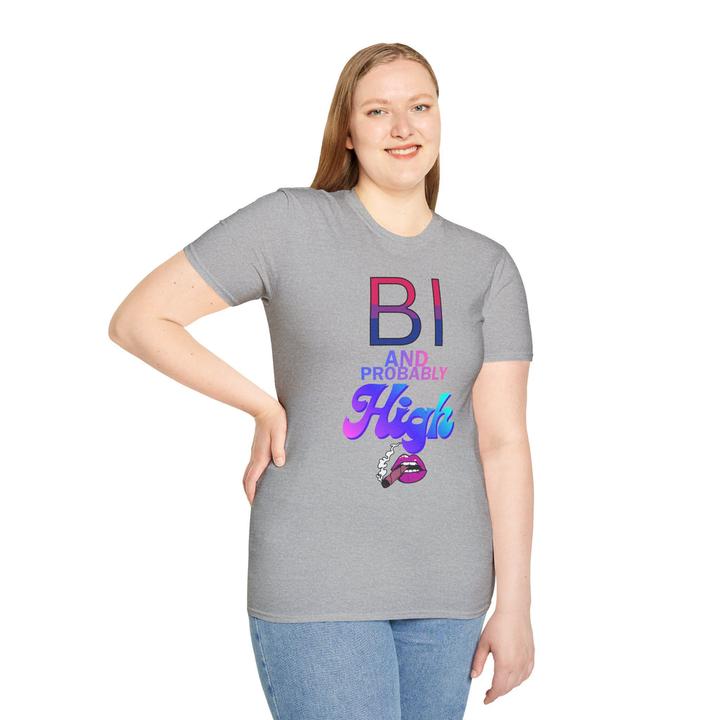 Bi and Probably High Unisex Softstyle T-Shirt