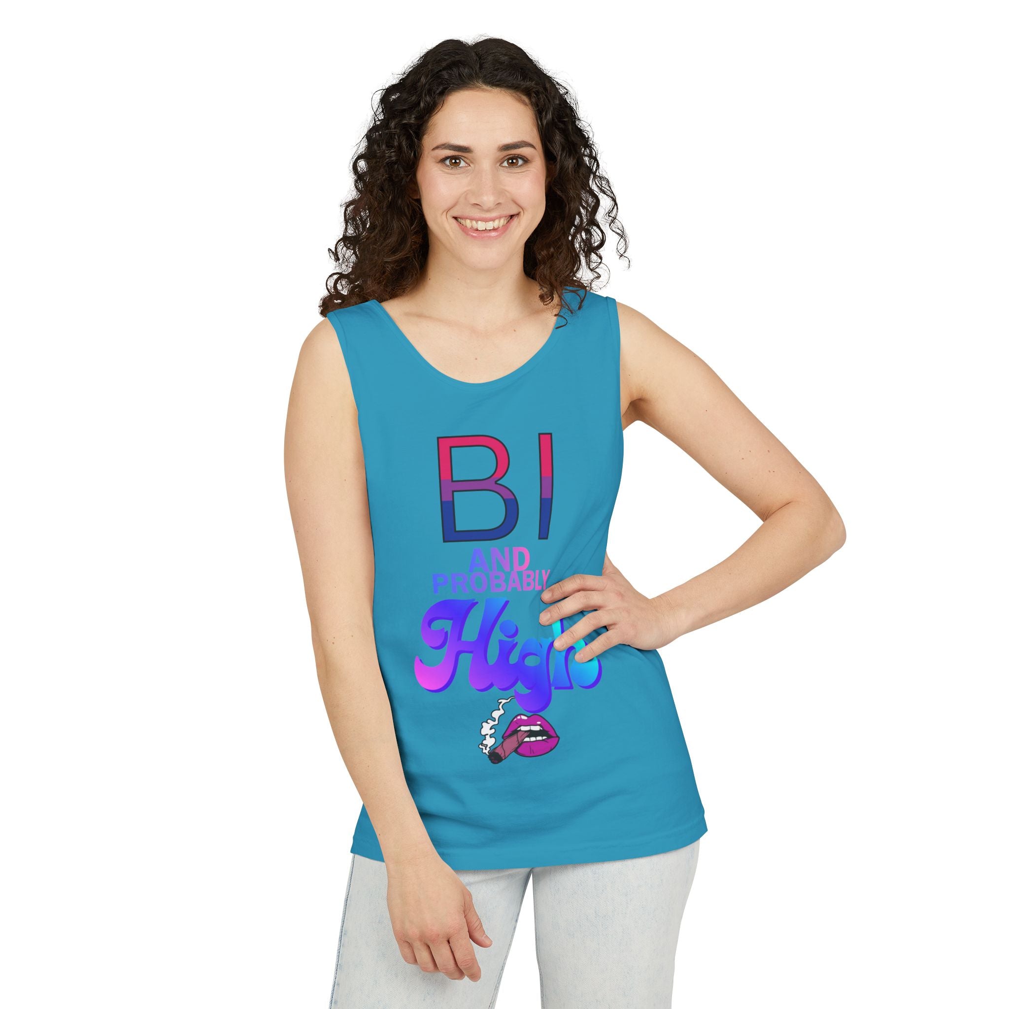 Bi and Probably High Unisex Garment-Dyed Tank Top