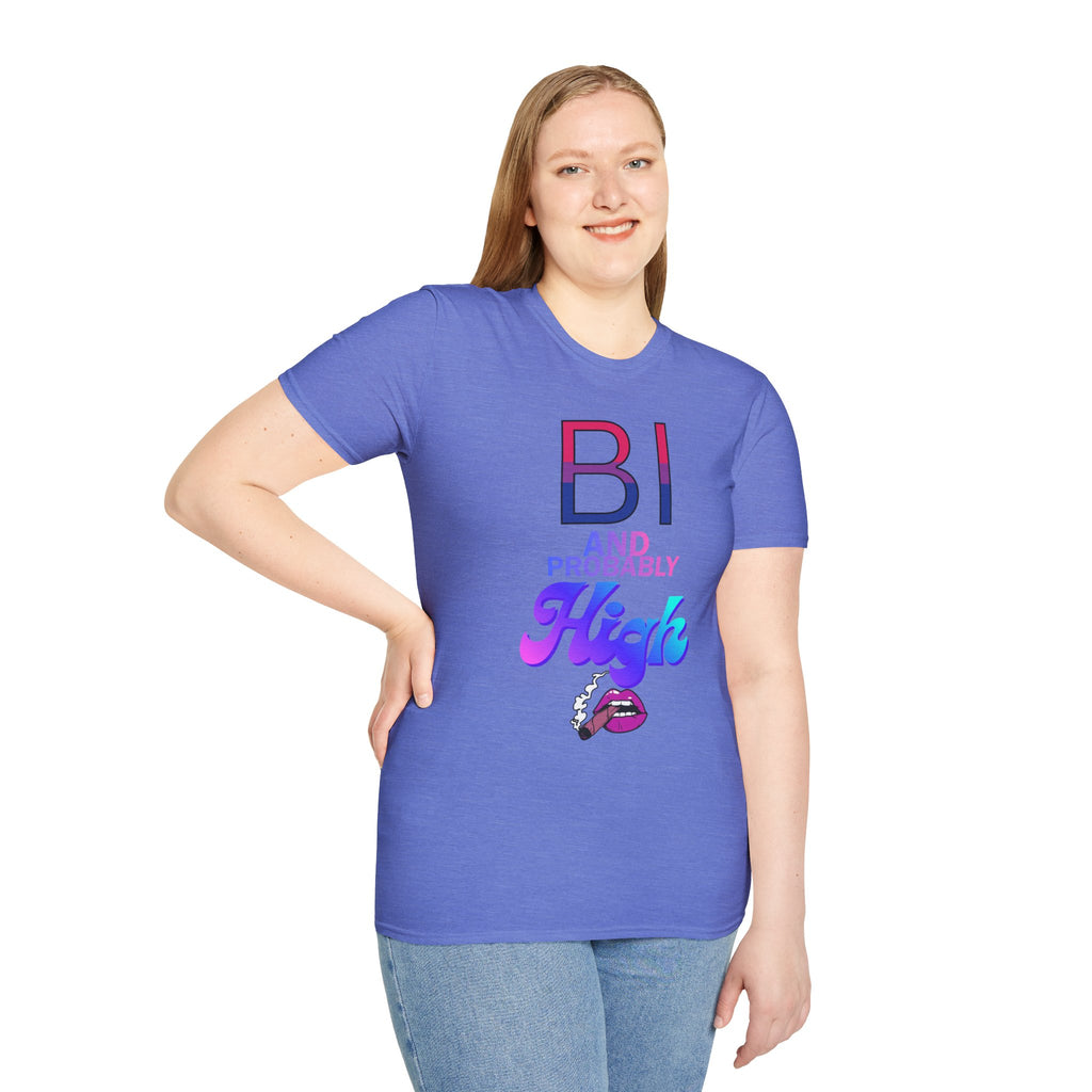 Bi and Probably High Unisex Softstyle T-Shirt
