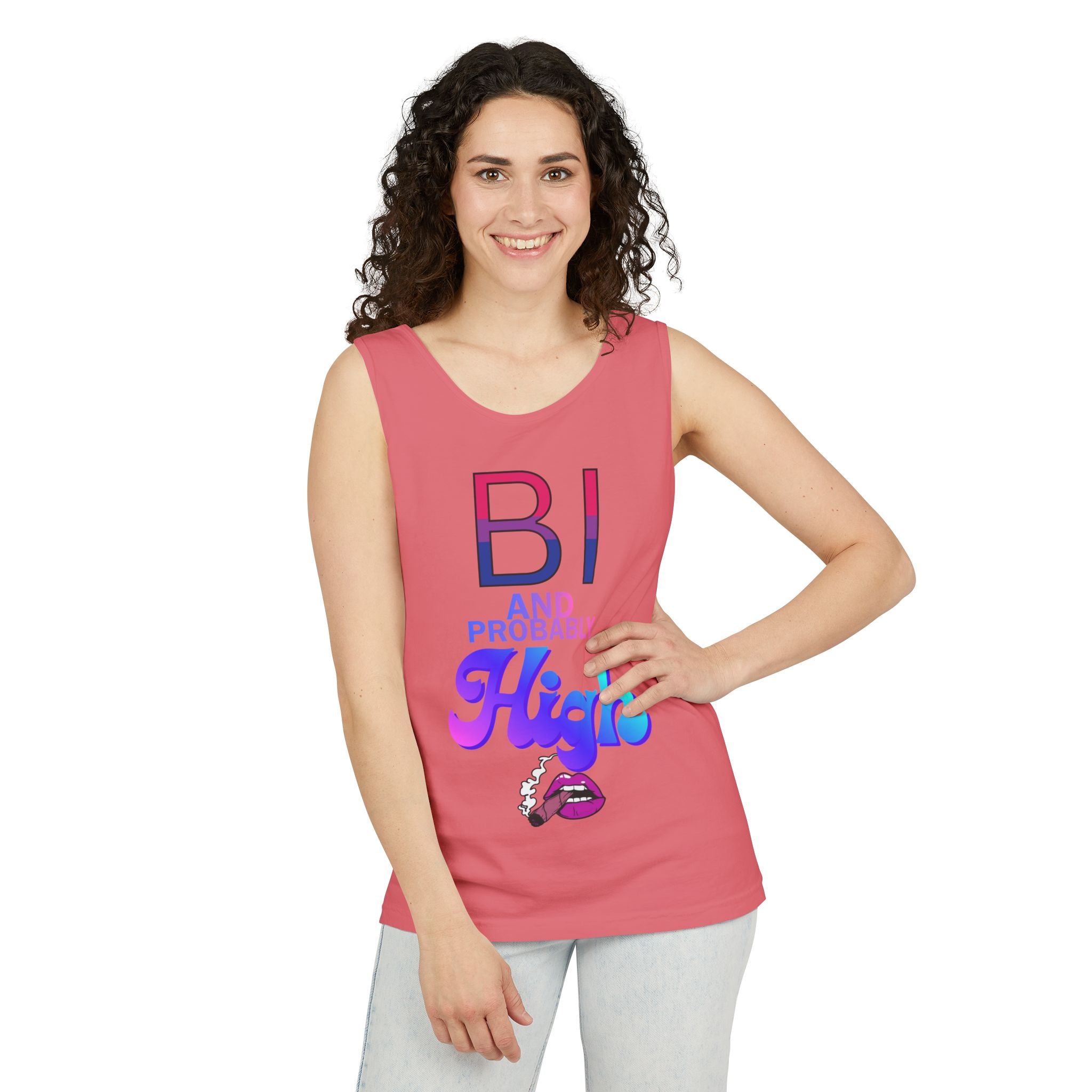 Bi and Probably High Unisex Garment-Dyed Tank Top