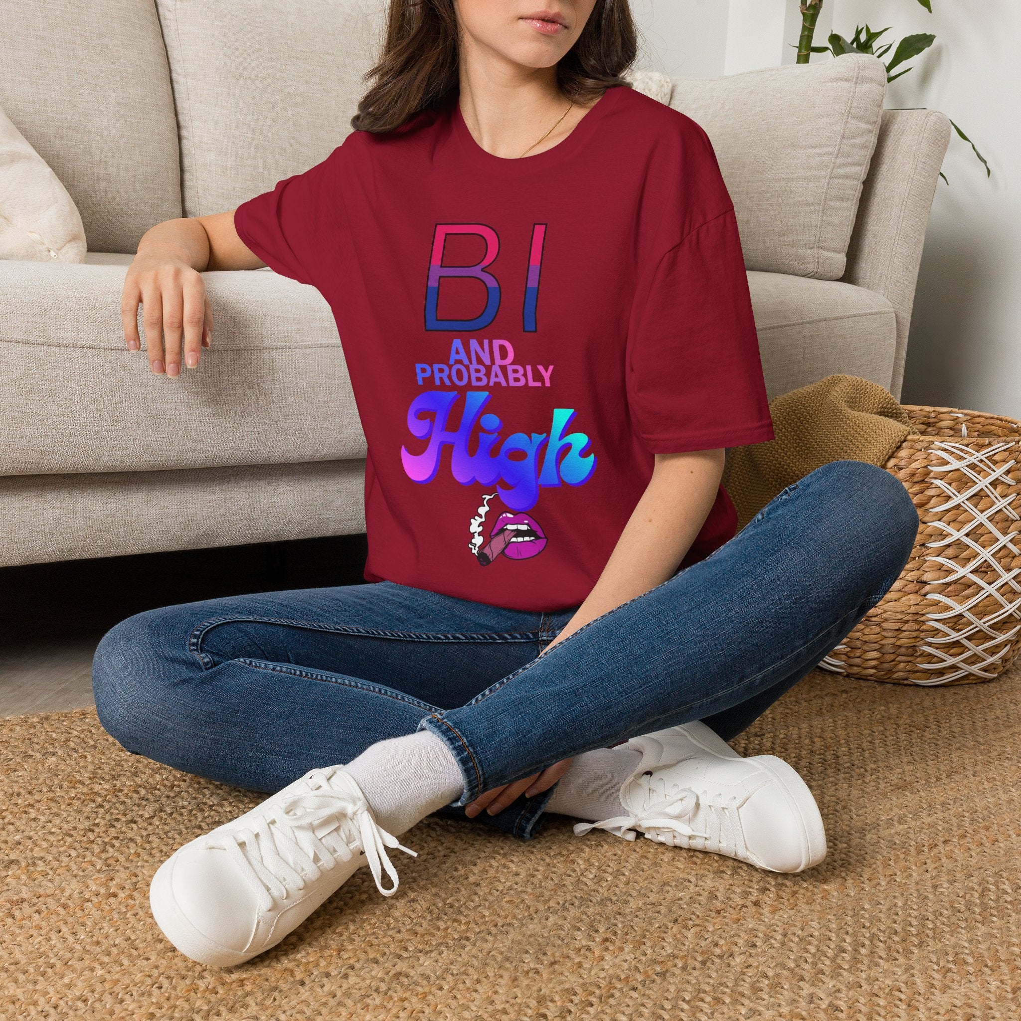 Bi and Probably High Unisex Softstyle T-Shirt
