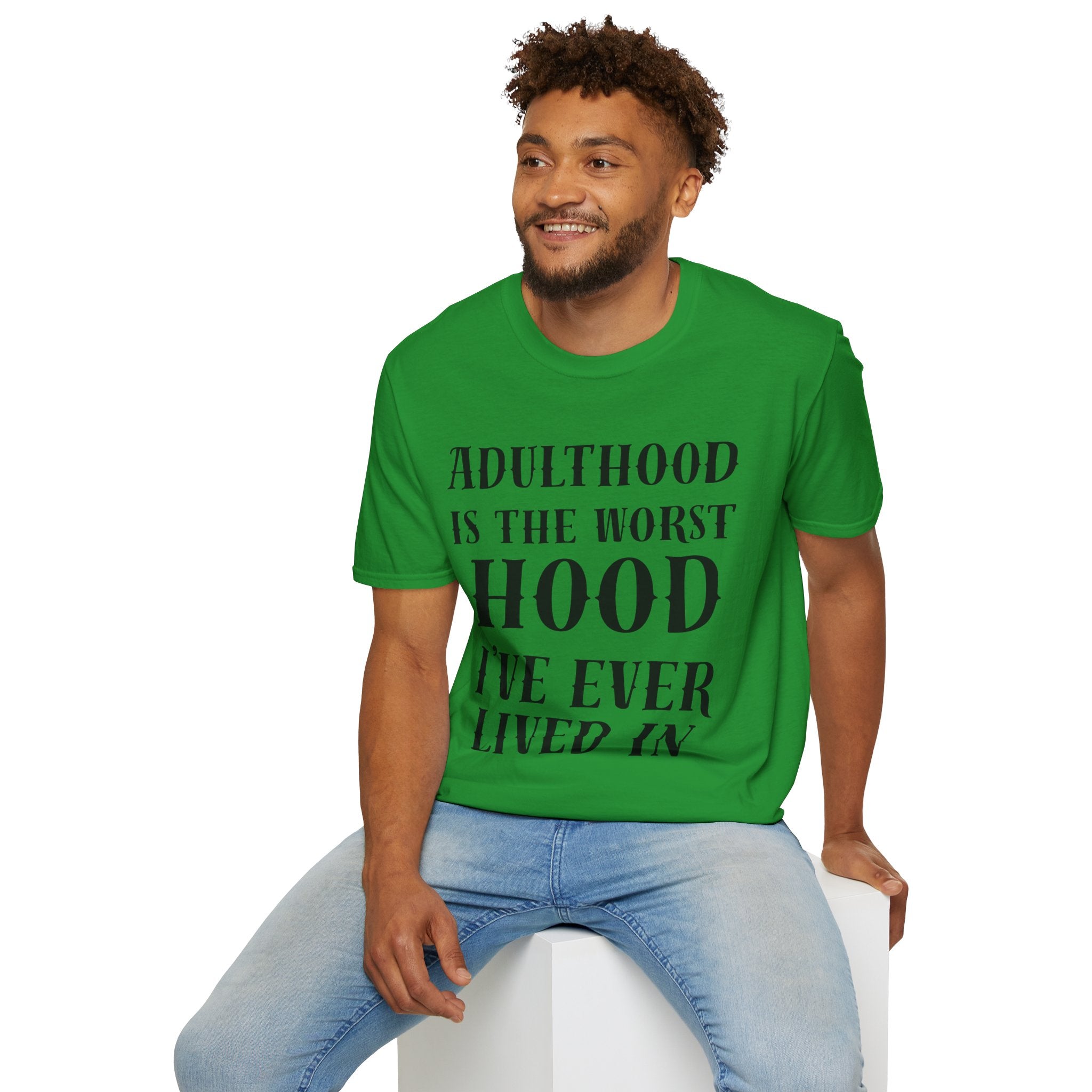 Adulthood worst hood Unisex Softstyle T-Shirt