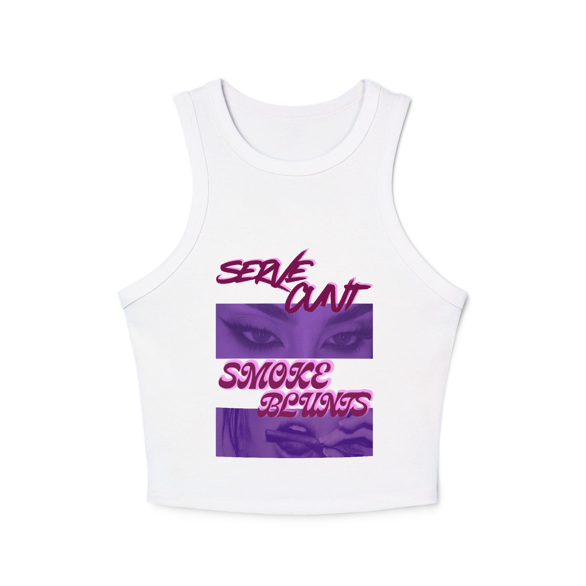 Serve C*nt and Smoke Blunts Women's Micro Rib Racer Tank Top