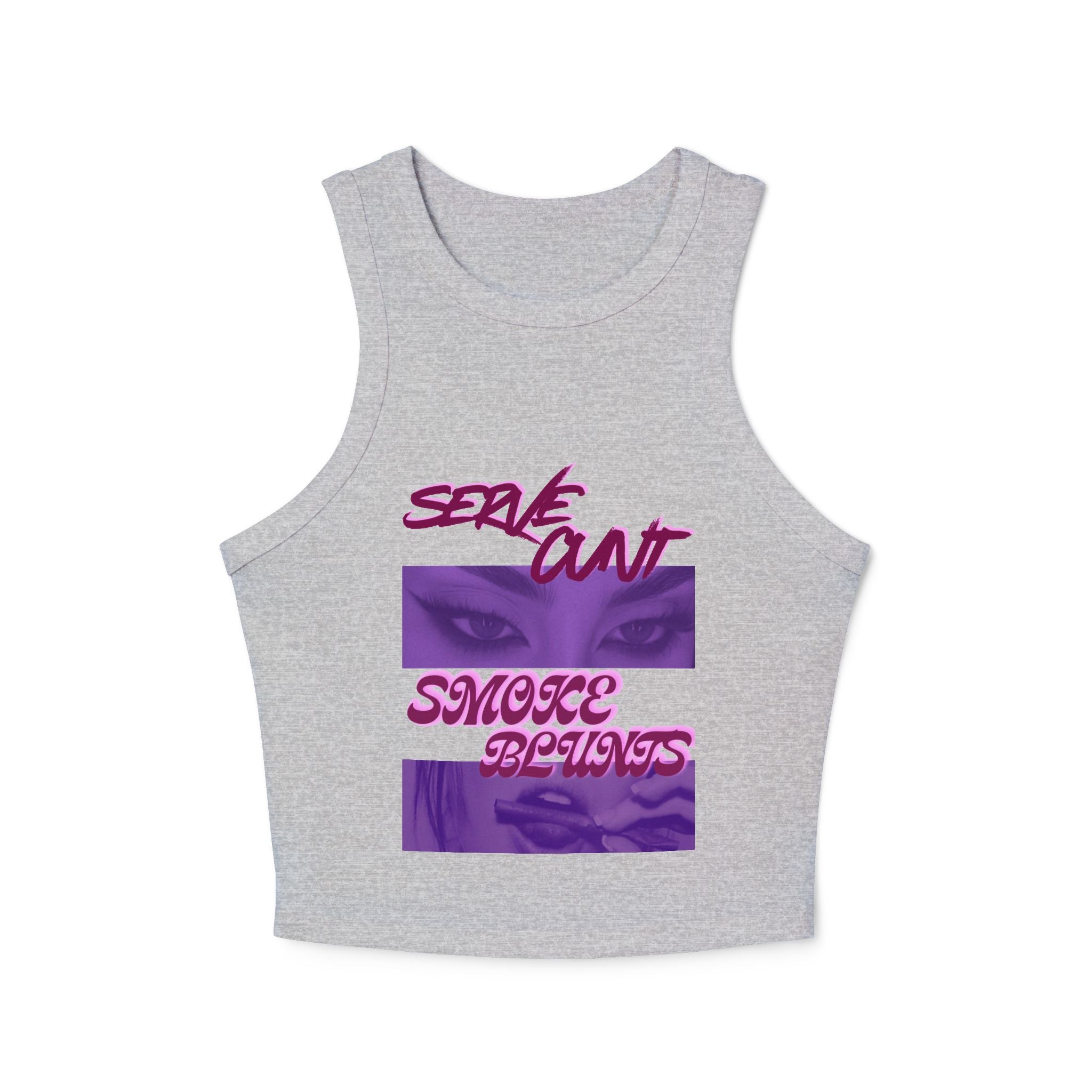Serve C*nt and Smoke Blunts Women's Micro Rib Racer Tank Top